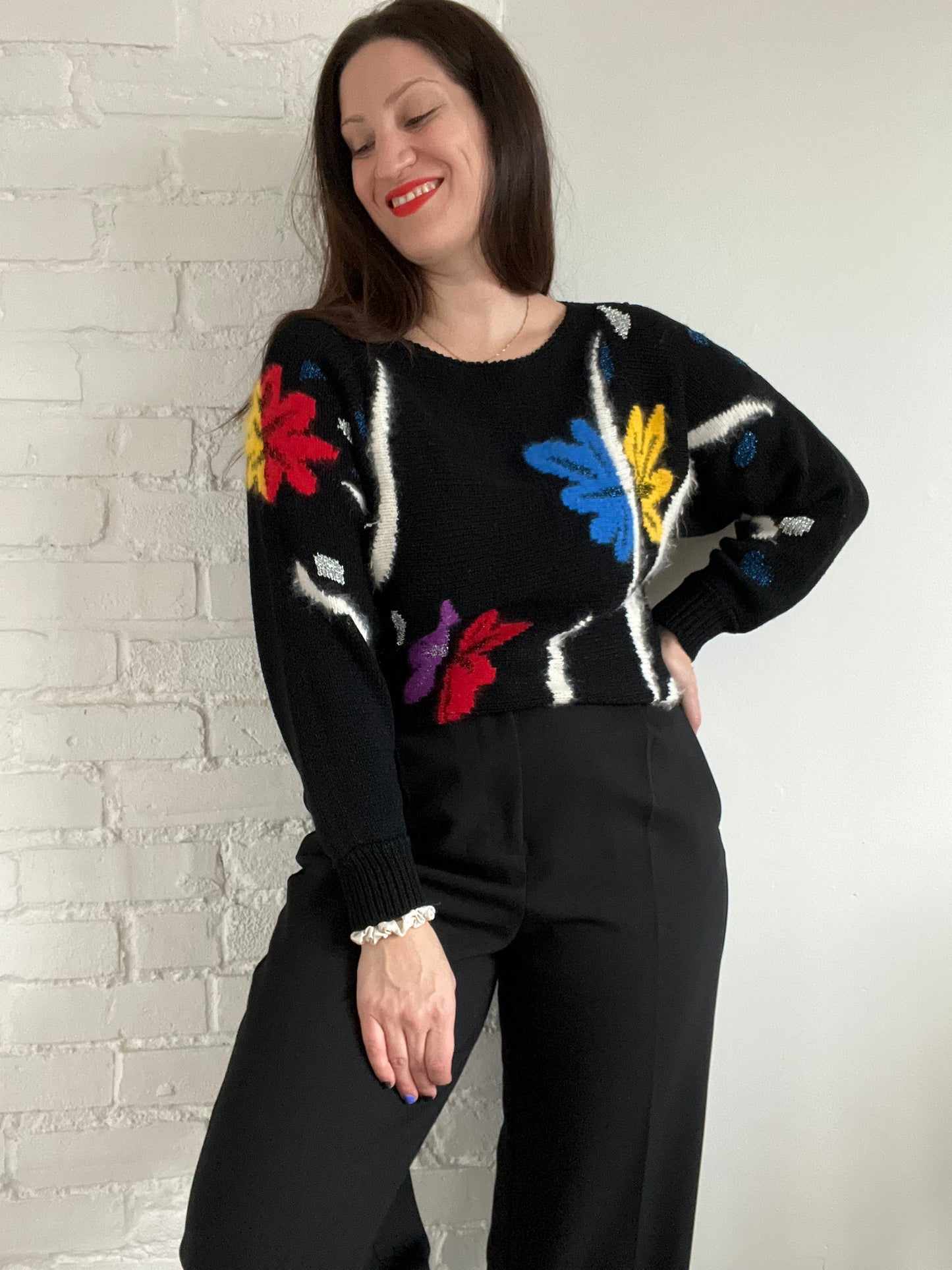 Colourful Festive Sweater - S