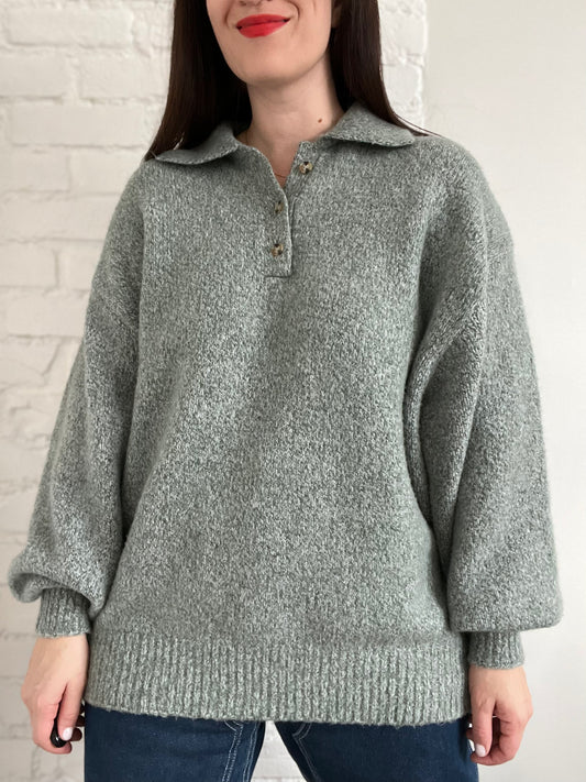 Sage Green Oversized Knit - S