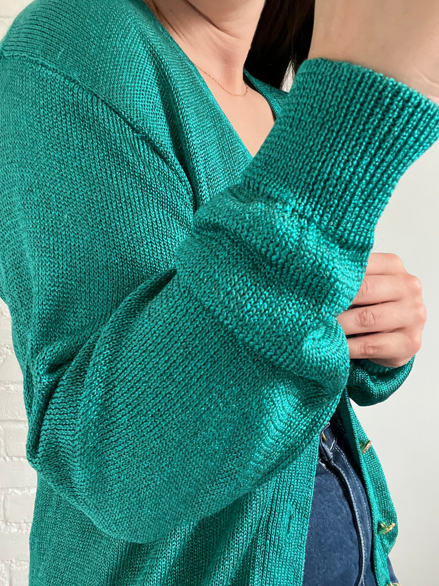 Shimmery Emerald Green Cardigan - M/L