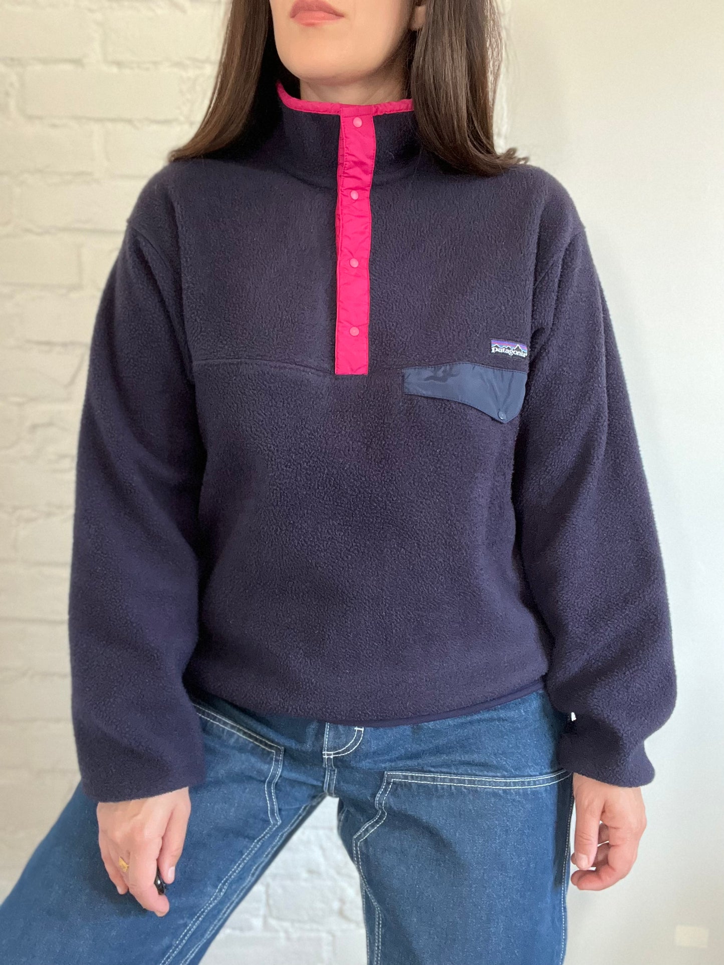 Vintage Patagonia Synchilla Black/Pink - Size L