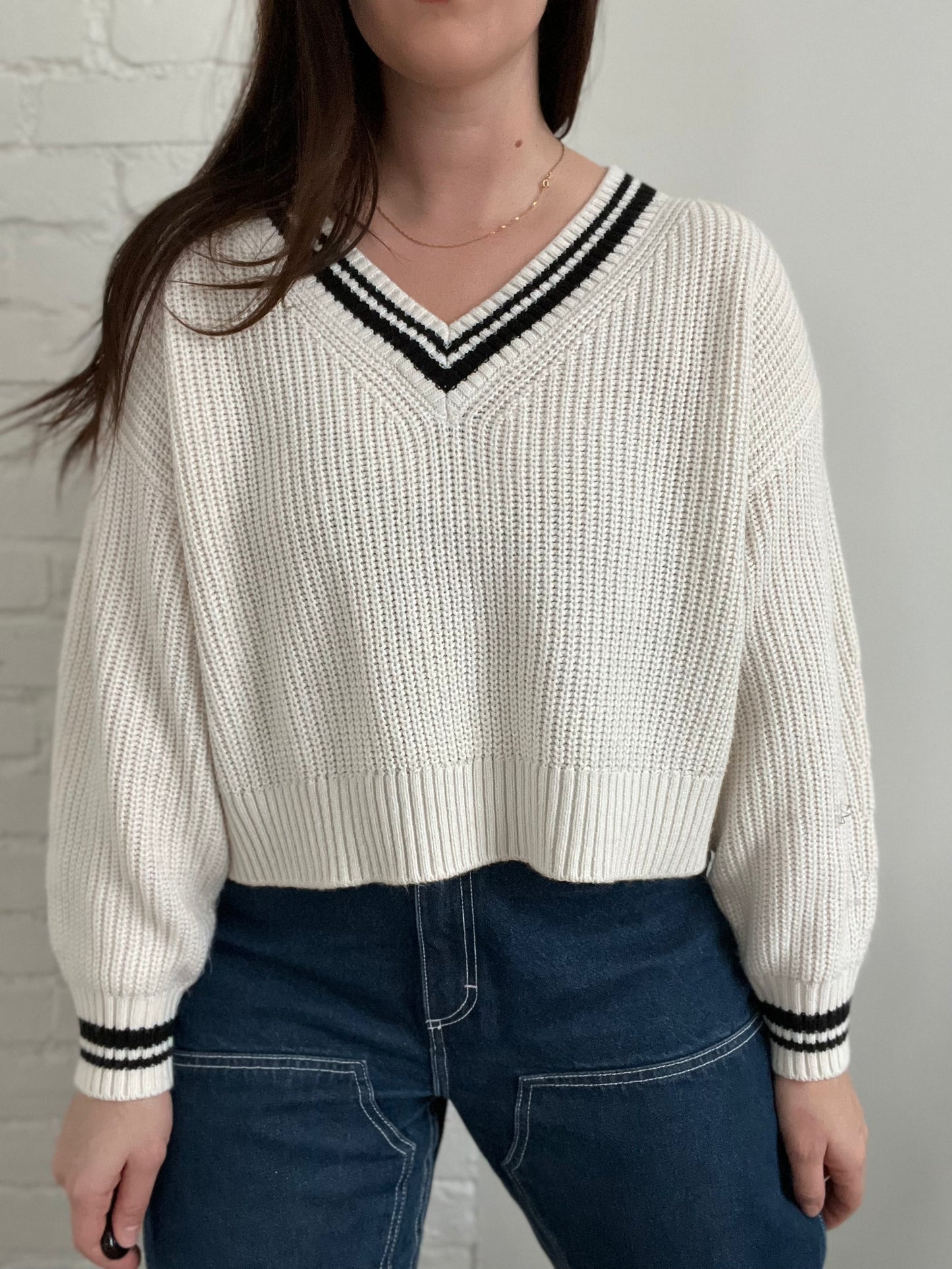 Sporty Cropped Relaxed Knit - L