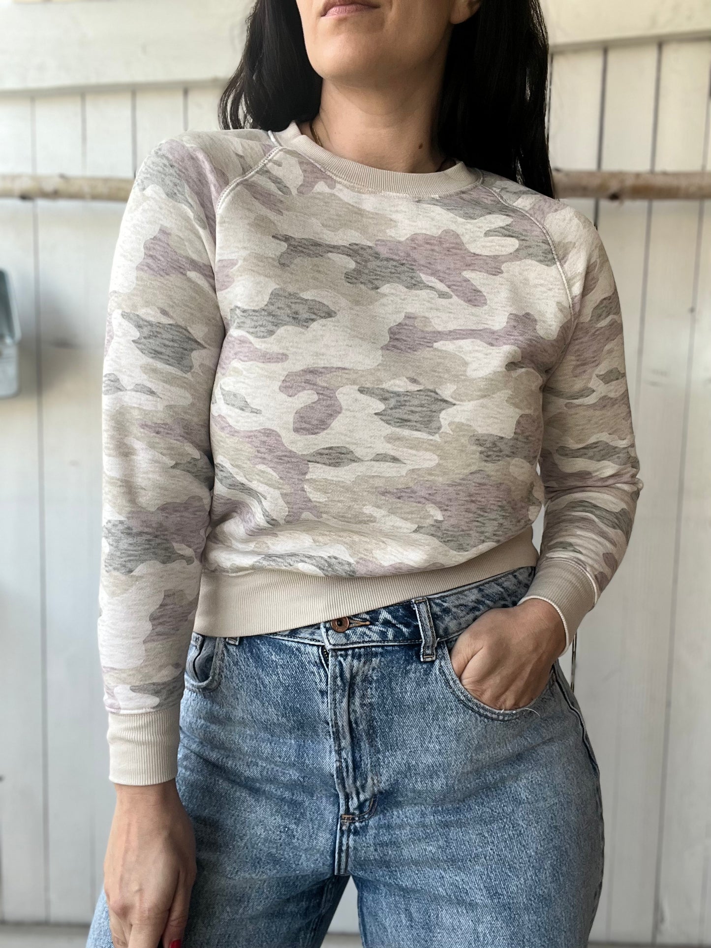 Creamy Cameo Crewneck  - Size XS