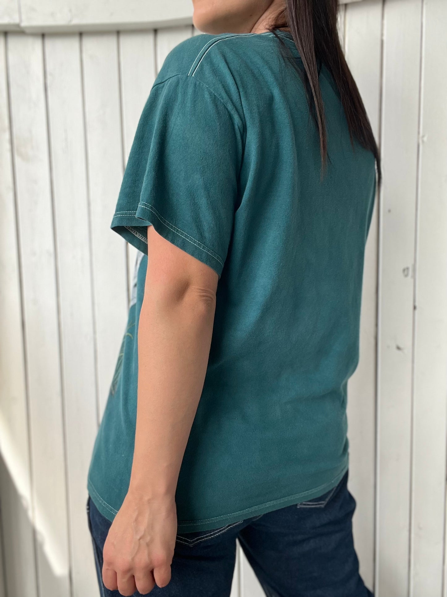 Turquoise White Tiger Tee - Size L