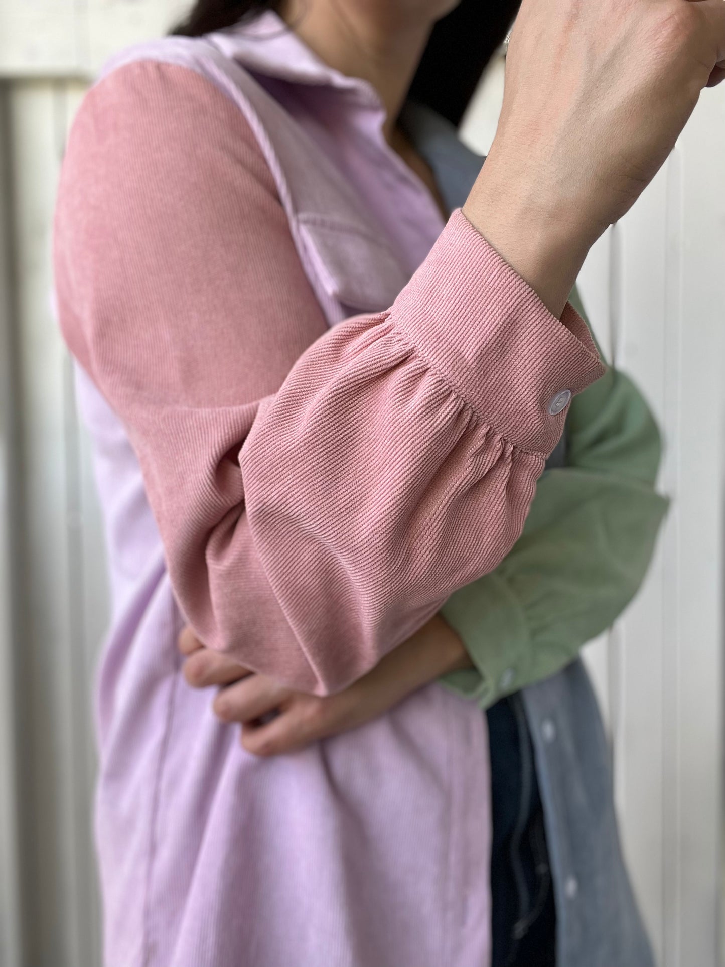 Colour Block Cord Button Up - Size M/L