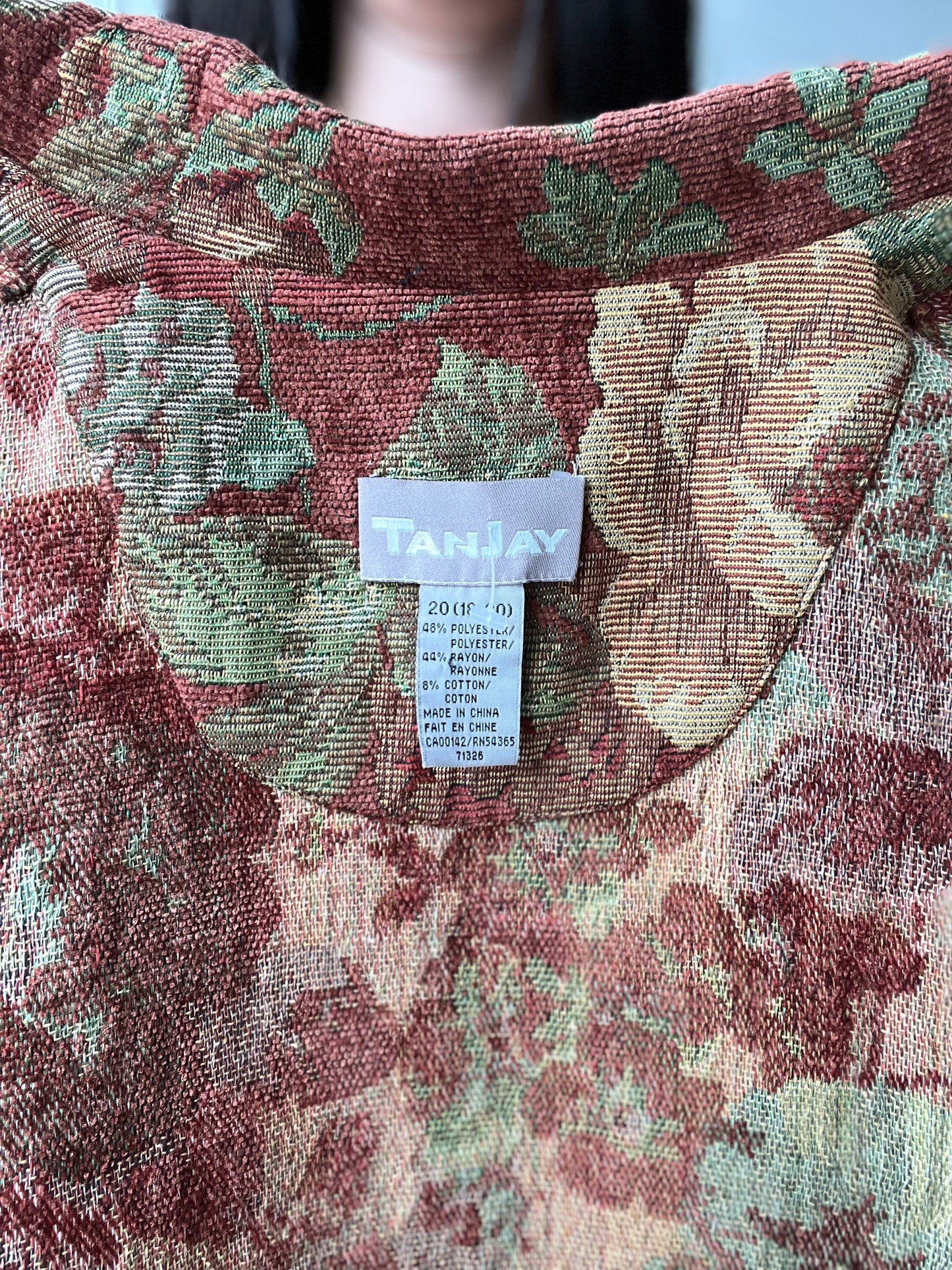 Big Rose Cotton Texture Jacket - XL