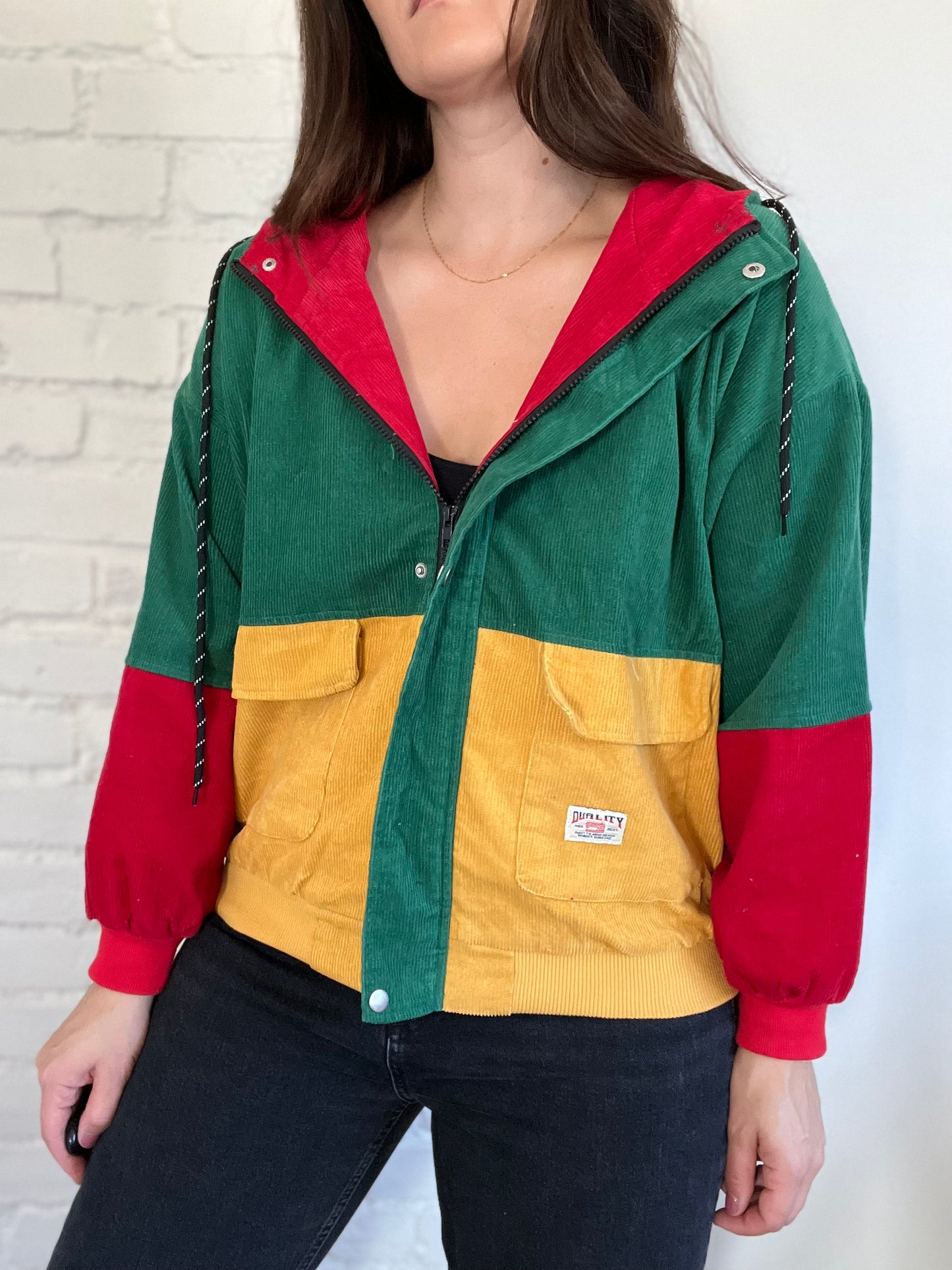 Punchy Cord Hooded Jacket - Size M