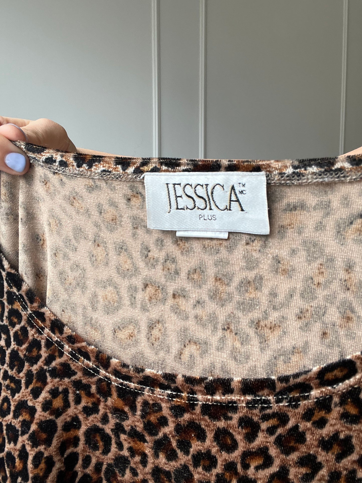 Relaxed Velvet Leopard Top - Size XL/XXL