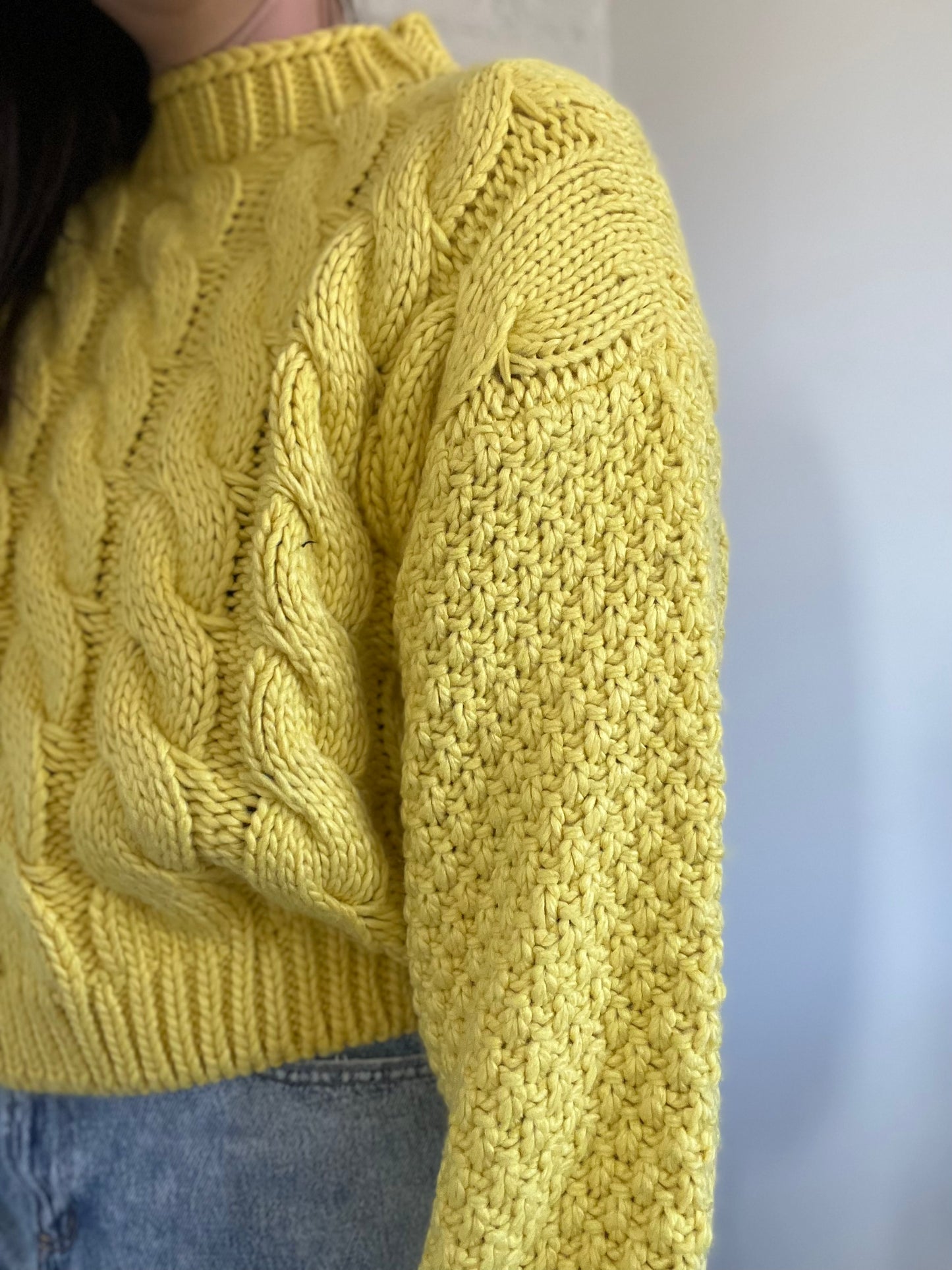 Sunshine Yellow Chunky Sweater - Size L