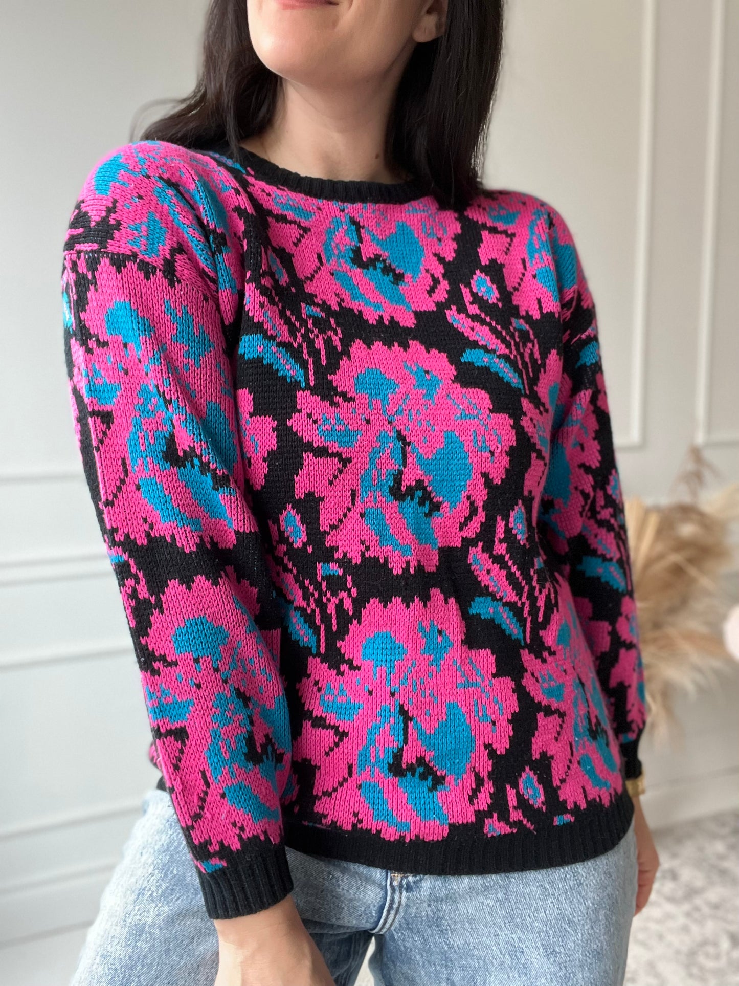 Hot Pink Abstract Knit - Size S/M
