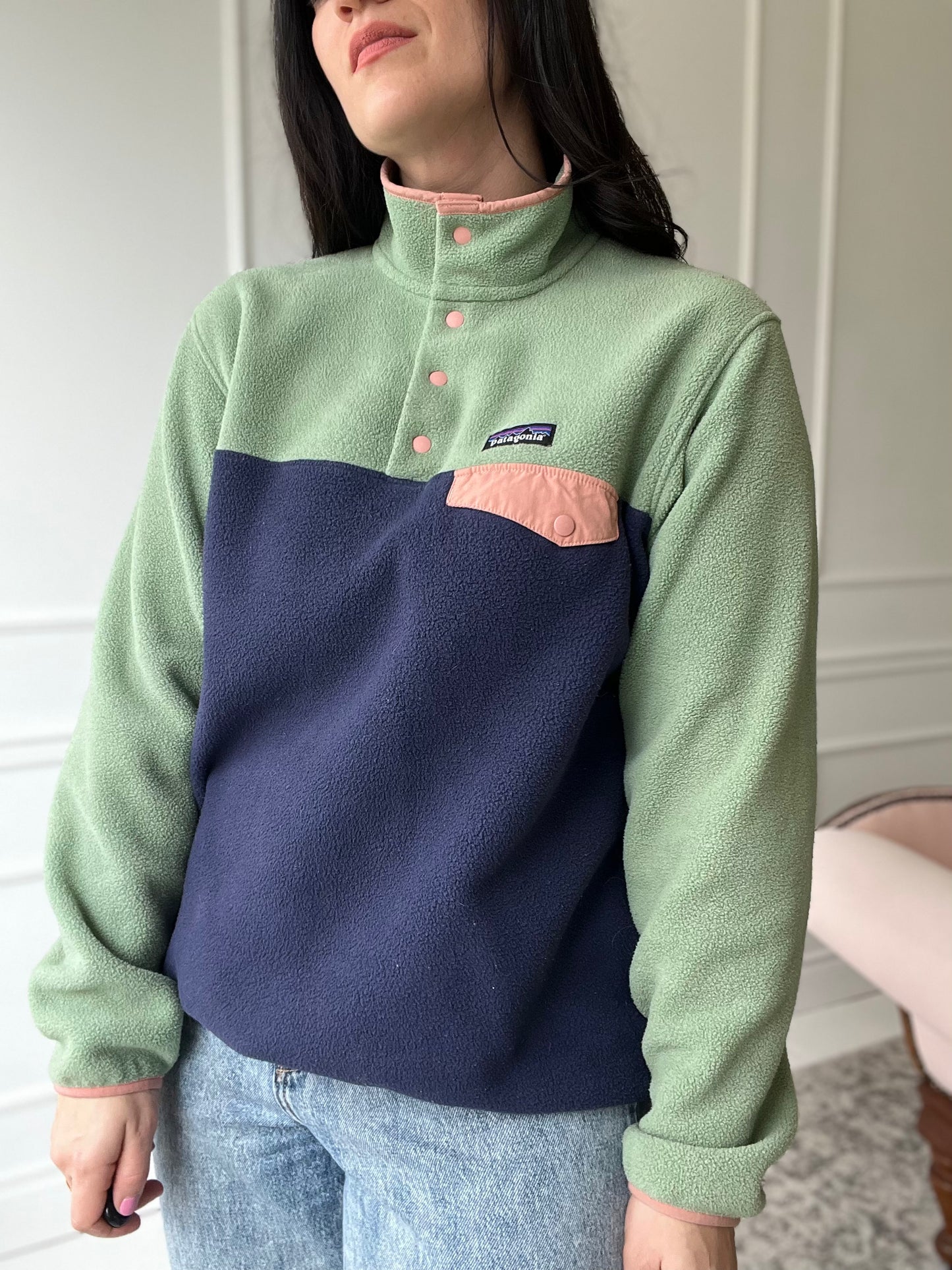 Patagonia Synchilla Sage & Pink - Size L