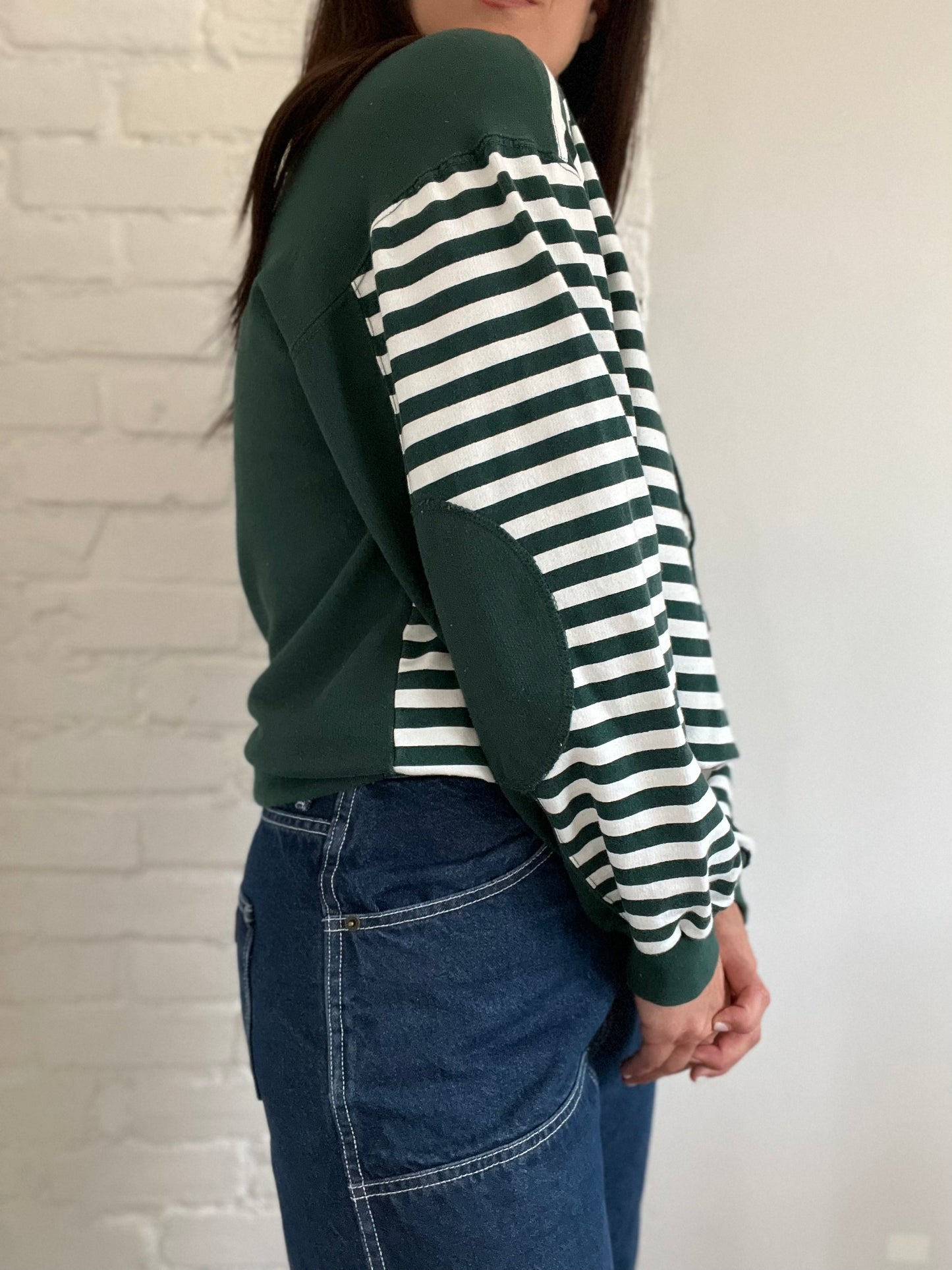 Striped Rugby Style Sweater - Size L
