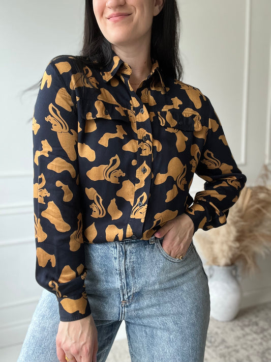 Vintage Squirrel Button Up Shirt - S