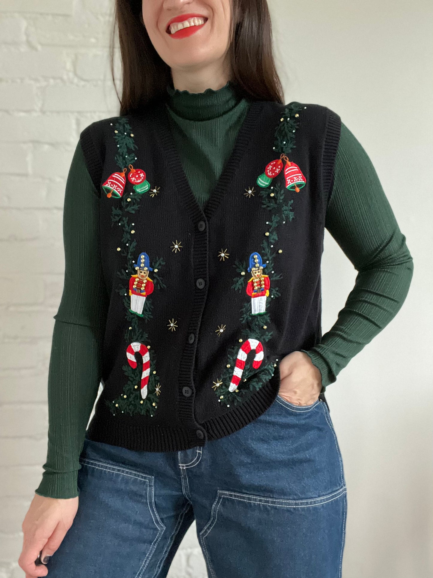 Nutcracker Knit Vest - M