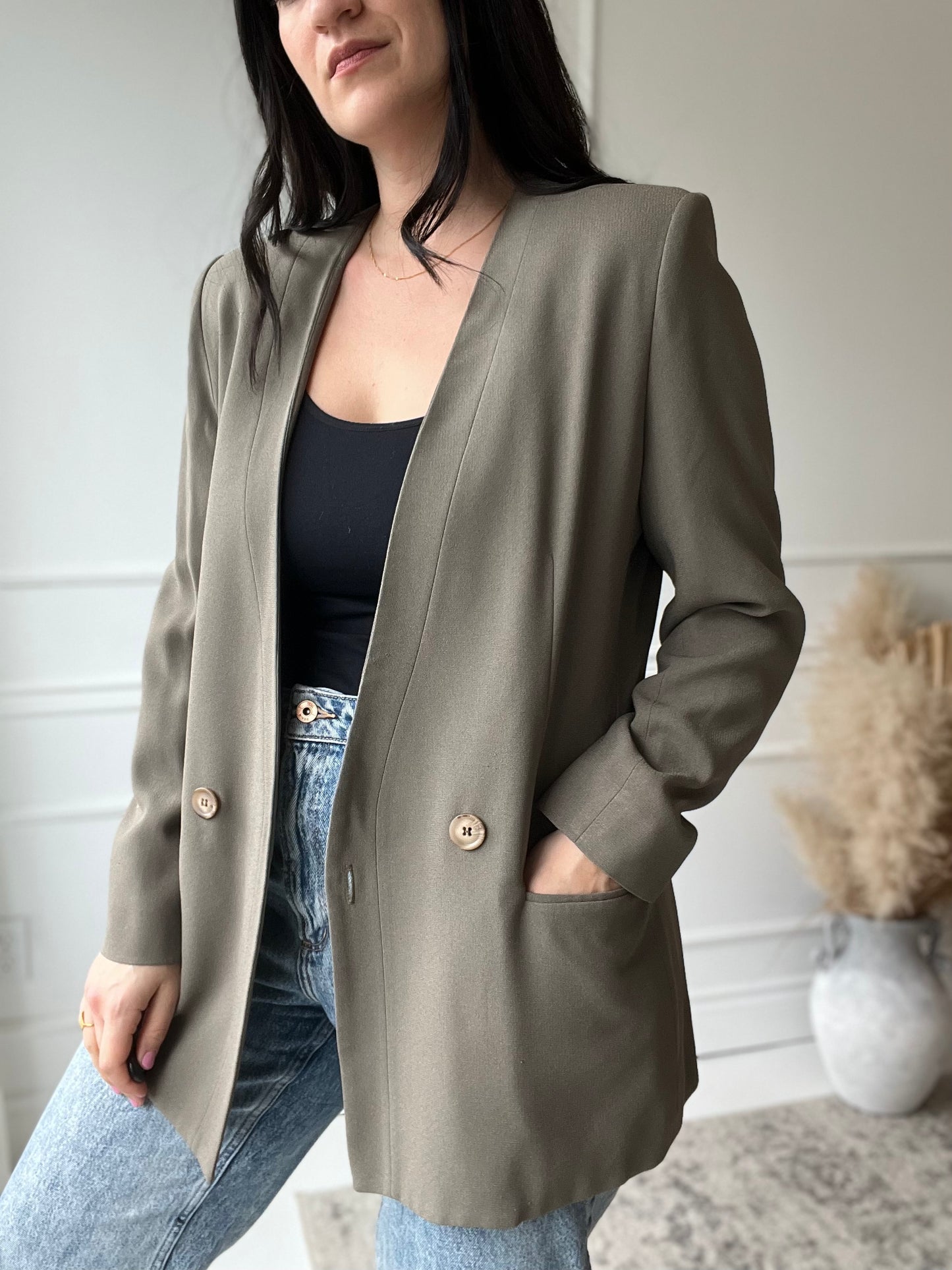 Olive Green Blazer - 12