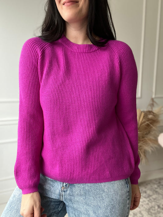 Vibrant Pink Relaxed Sweater - M
