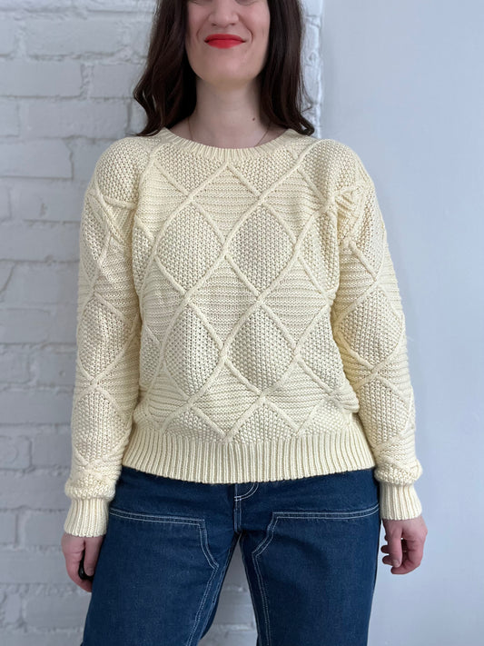 Pastel Yellow Soft Relaxed Sweater - L