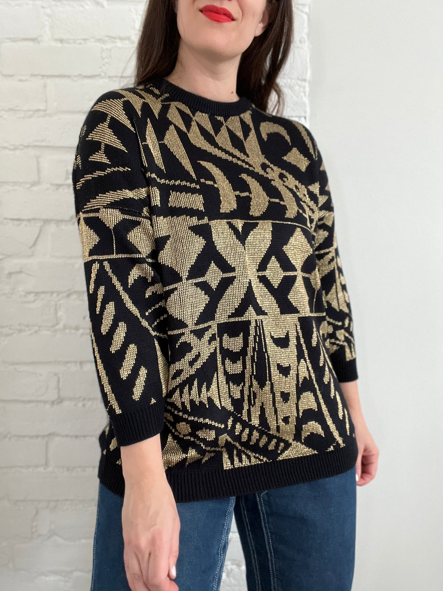 Metallic Moon Knit Sweater - M/L