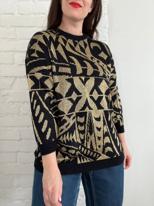 Metallic Moon Knit Sweater - M/L