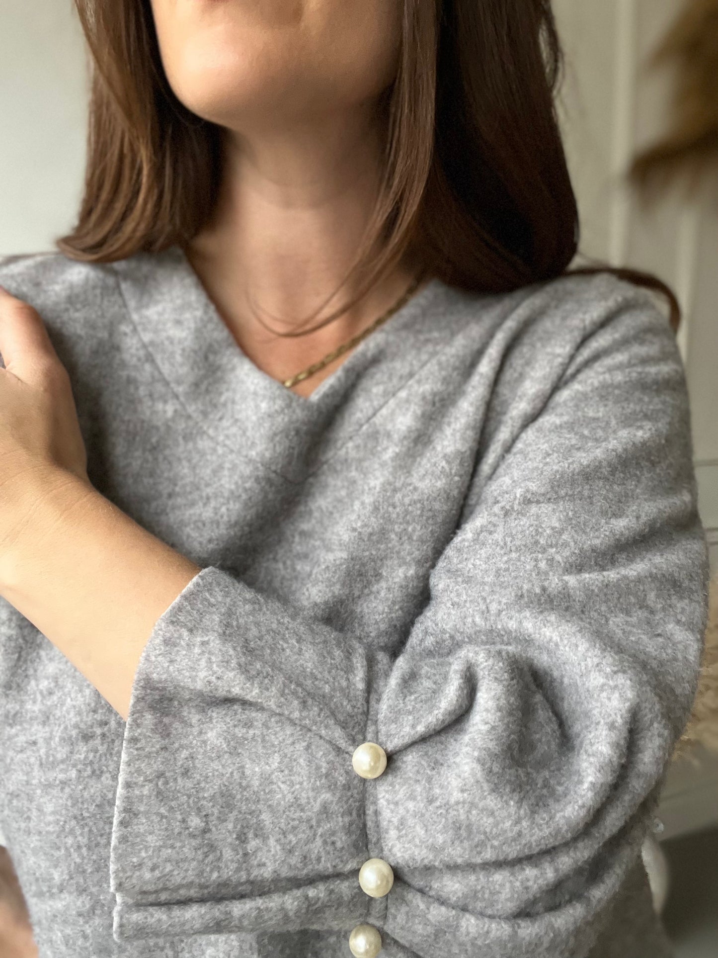 Preppy Pearl Fleece Top - M