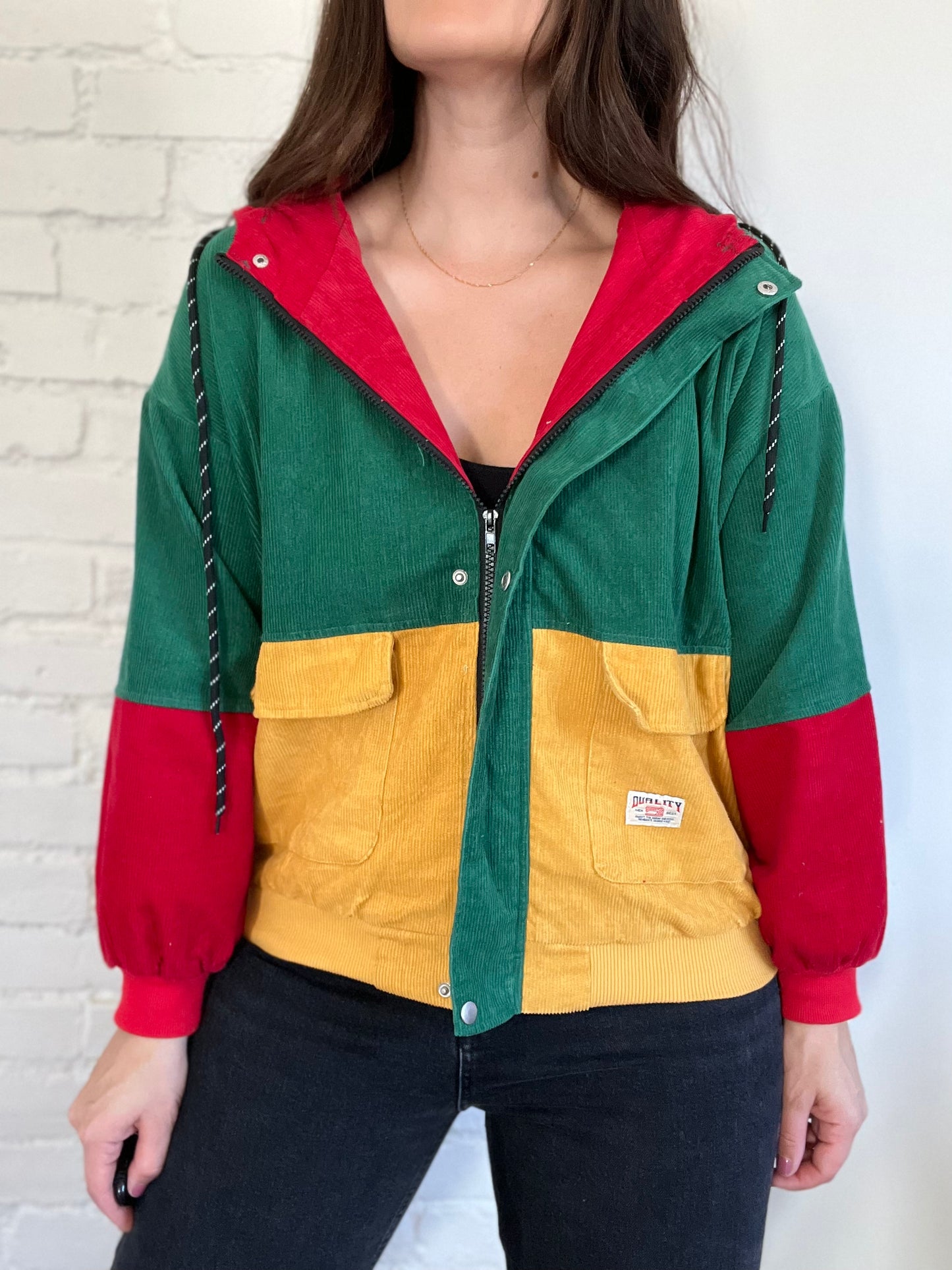 Punchy Cord Hooded Jacket - Size M