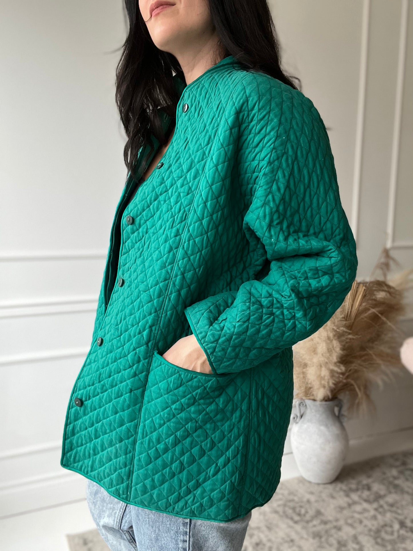 Quilted Teal Chore Coat - Size L