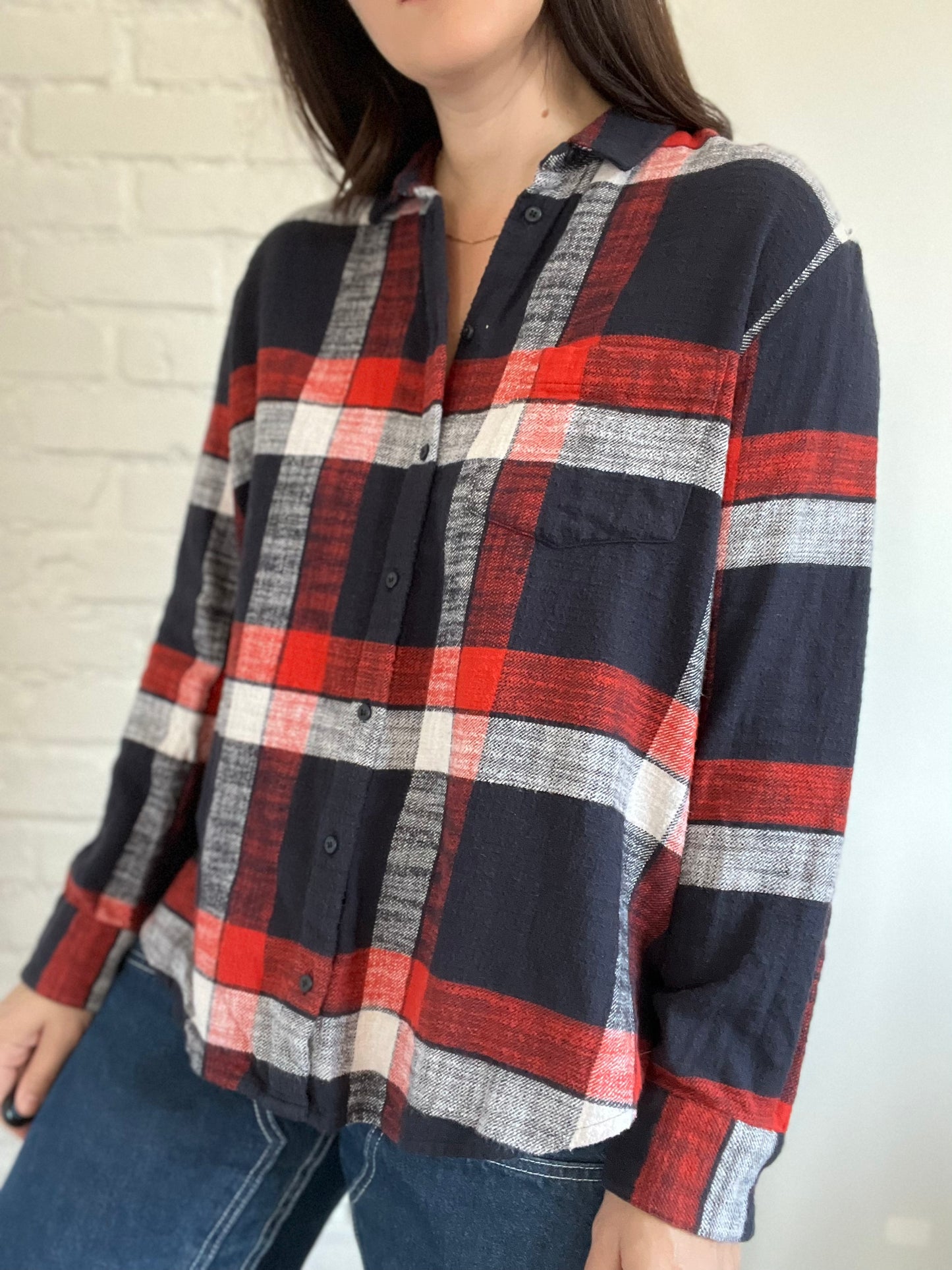 Madewell Plaid Button-Up - Size L