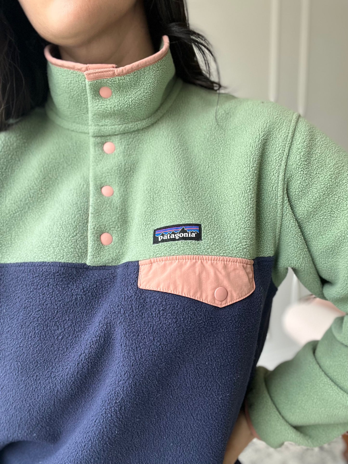 Patagonia Synchilla Sage & Pink - Size L