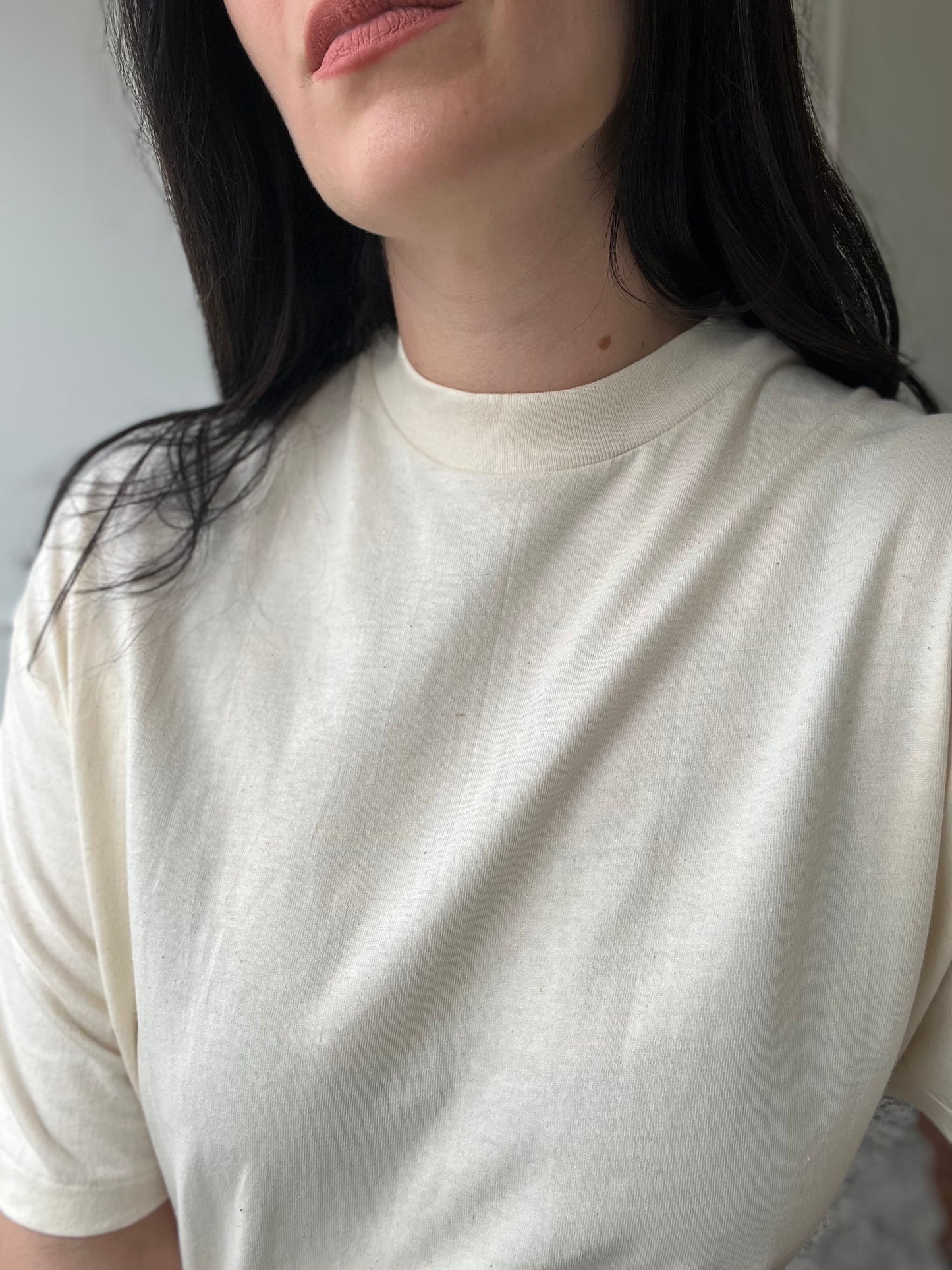 Vintage Beefy-T Hanes Oatmeal T-Shirt  - Size Mens XL