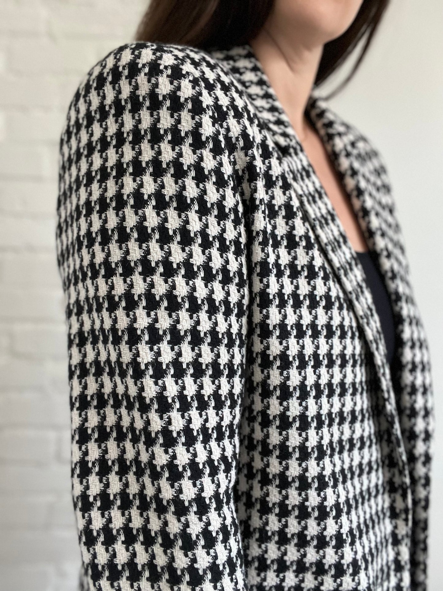B&W Houndstooth Vintage Blazer  - Size L