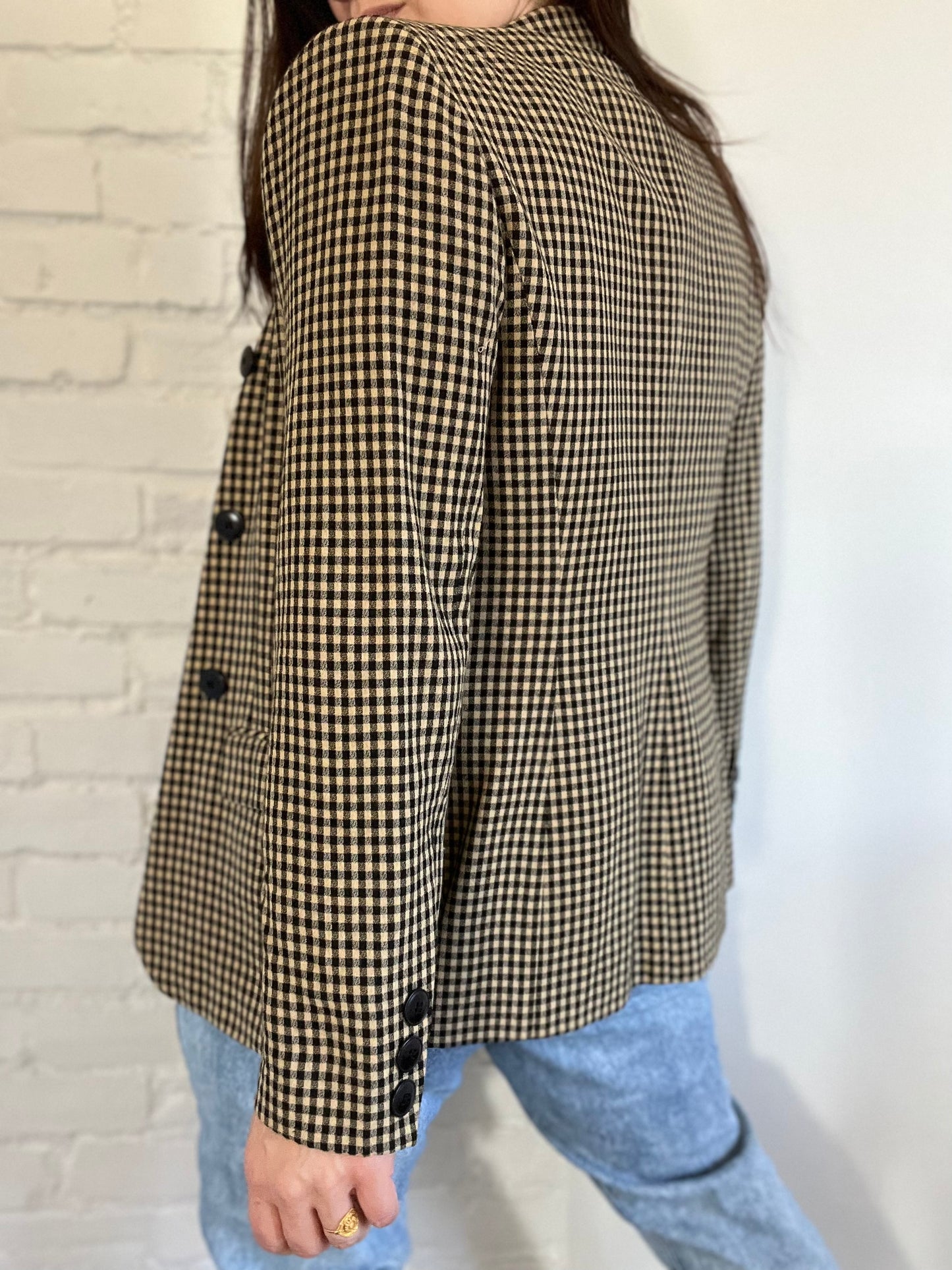 Vintage Holt Renfrew Gingham Blazer - Size 6