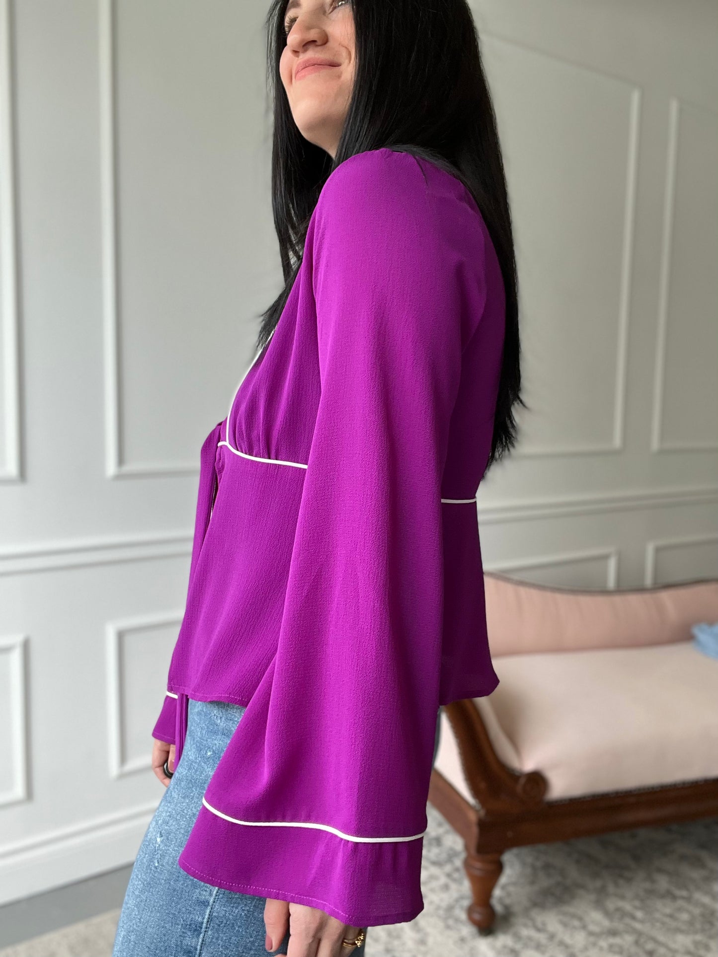 Groovy Magenta Blouse - Size M