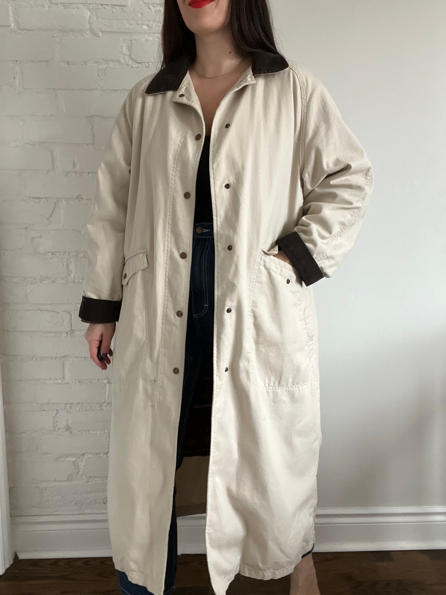 Vintage L.L.Bean Sherpa Lined Trench Coat - L