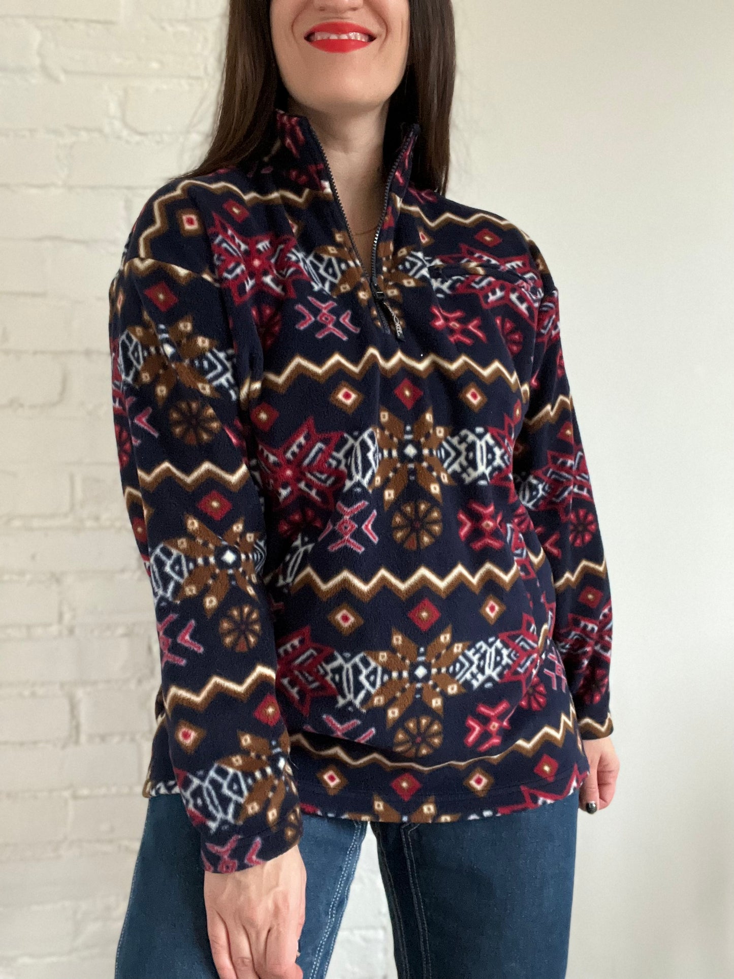 Snowflake Fleece Quarter Zip - L