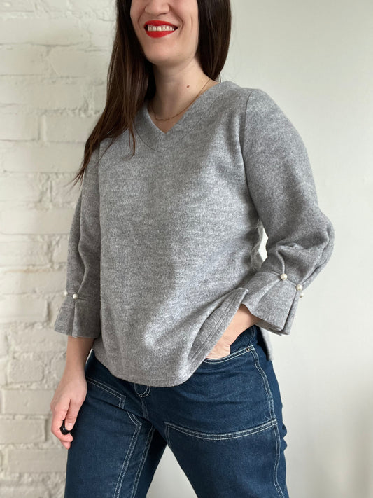 Preppy Pearl Fleece Top - M