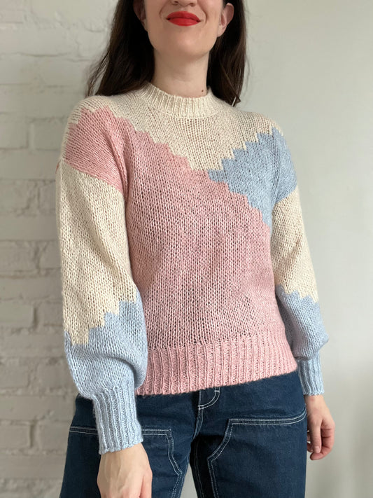 Geometric Cotton Candy Sweater - S/M