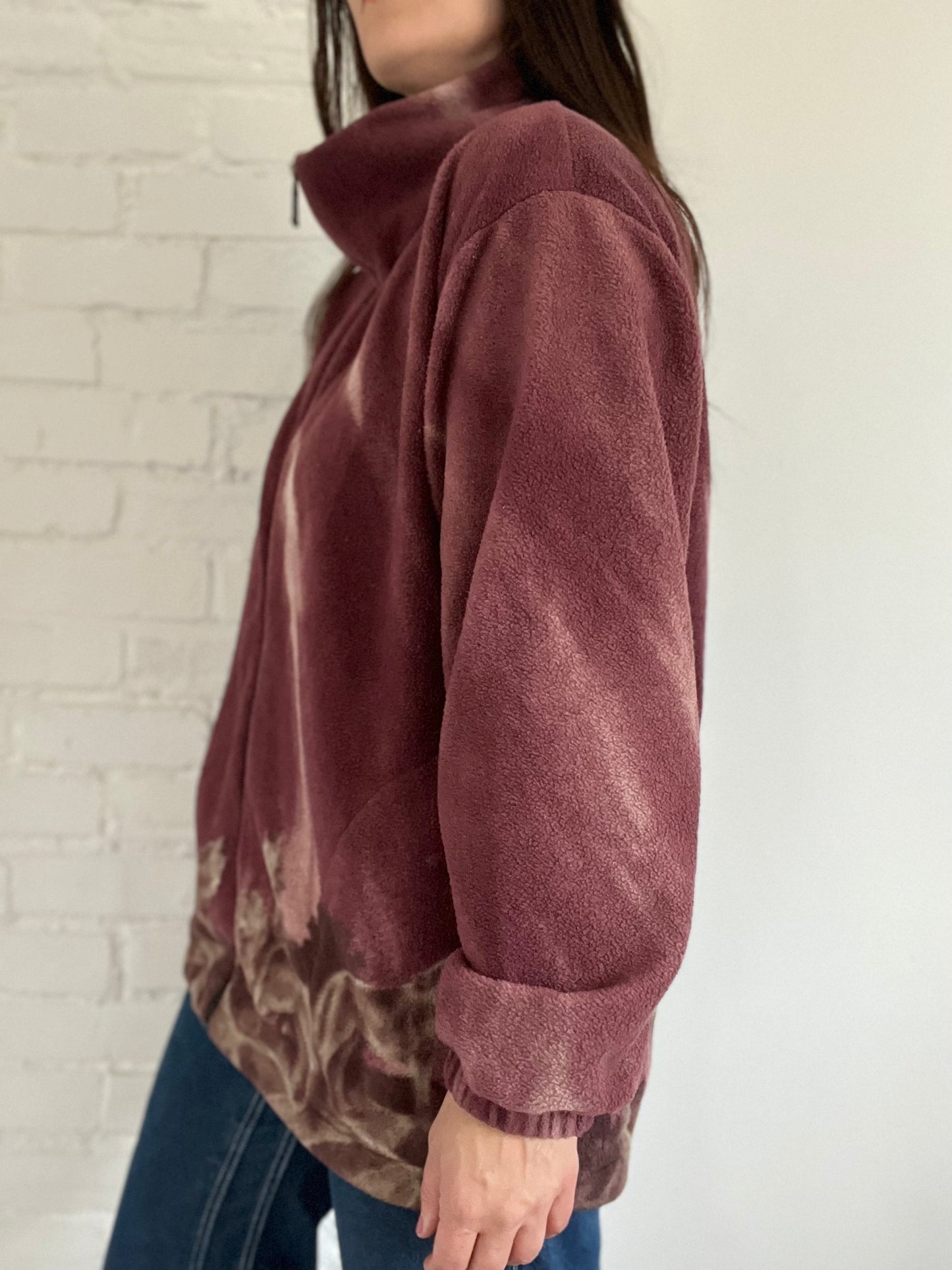 Night Sky Wolf Fleece Jacket  - Size XL