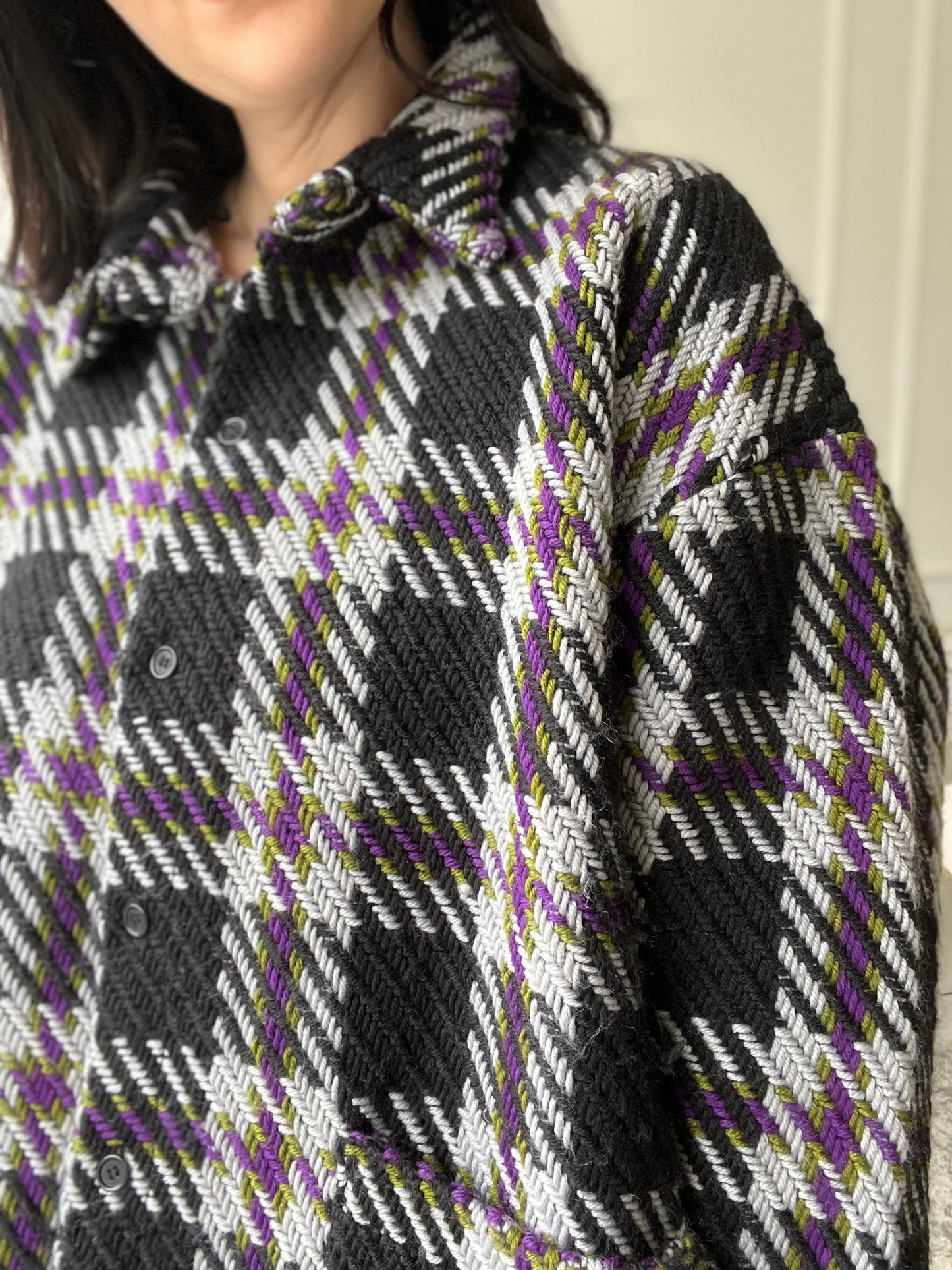 Boxy Fall Tweed Shacket  - Size XL