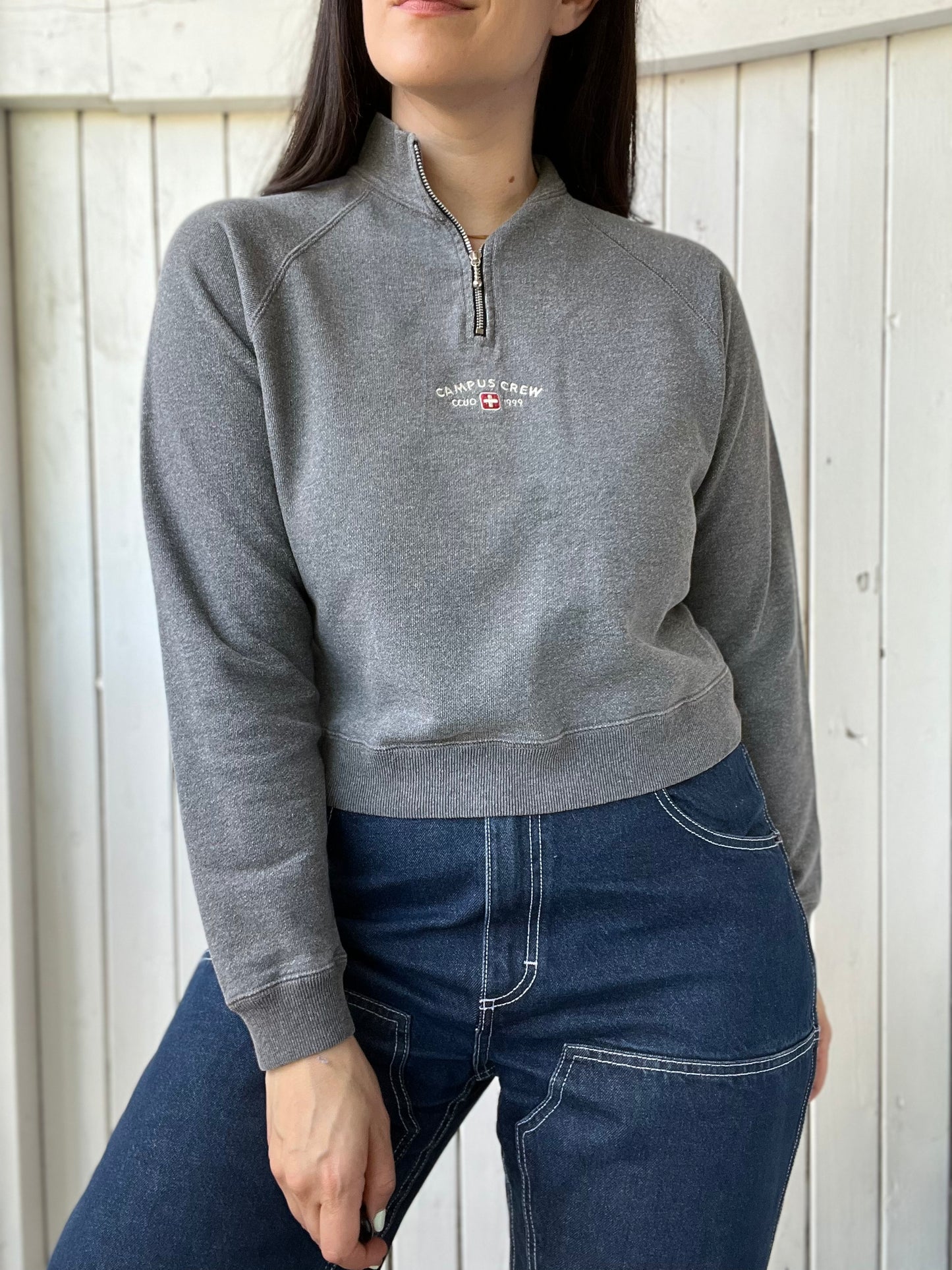 Campus Crew Crop Pullover - Size S