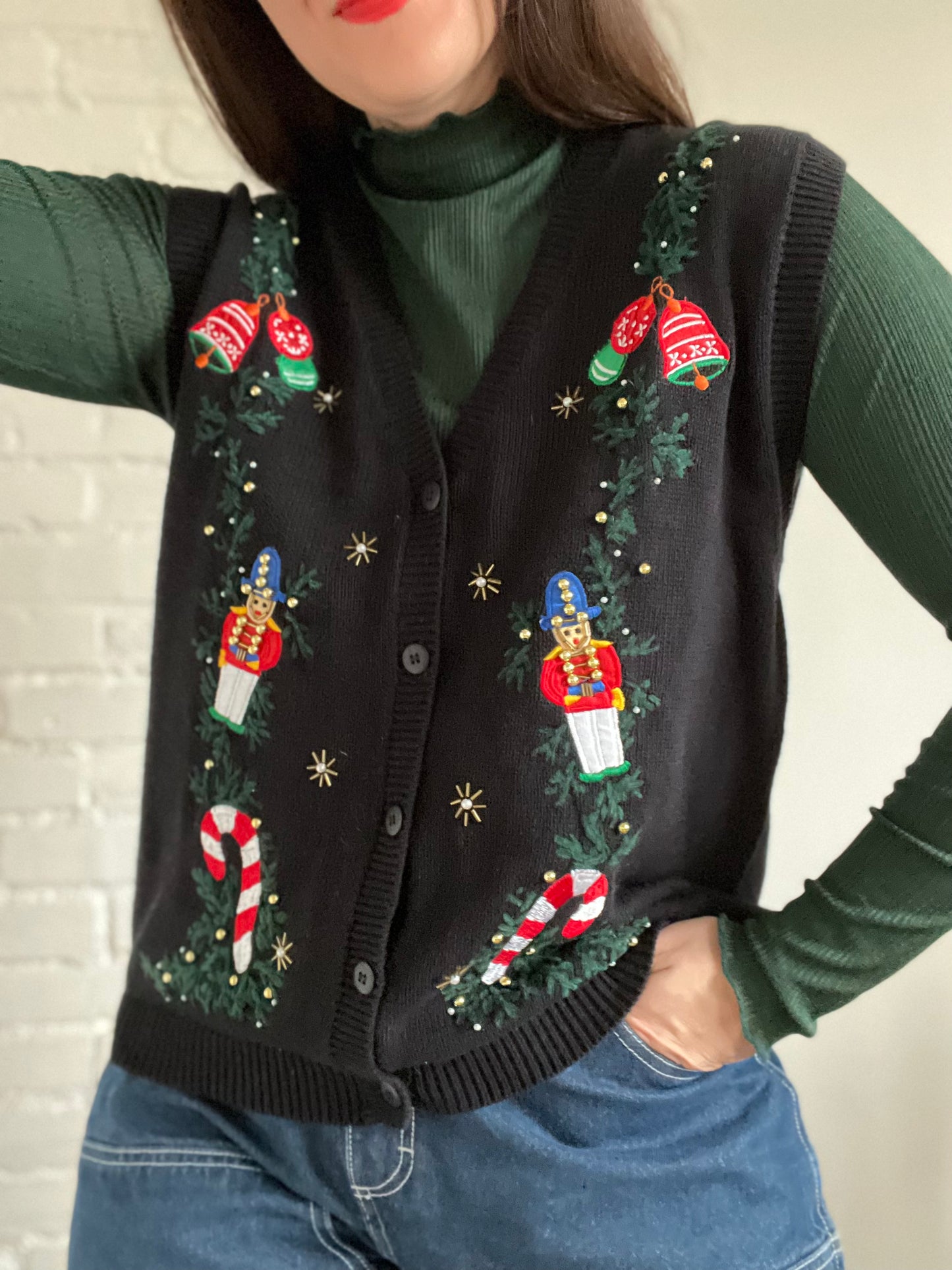 Nutcracker Knit Vest - M