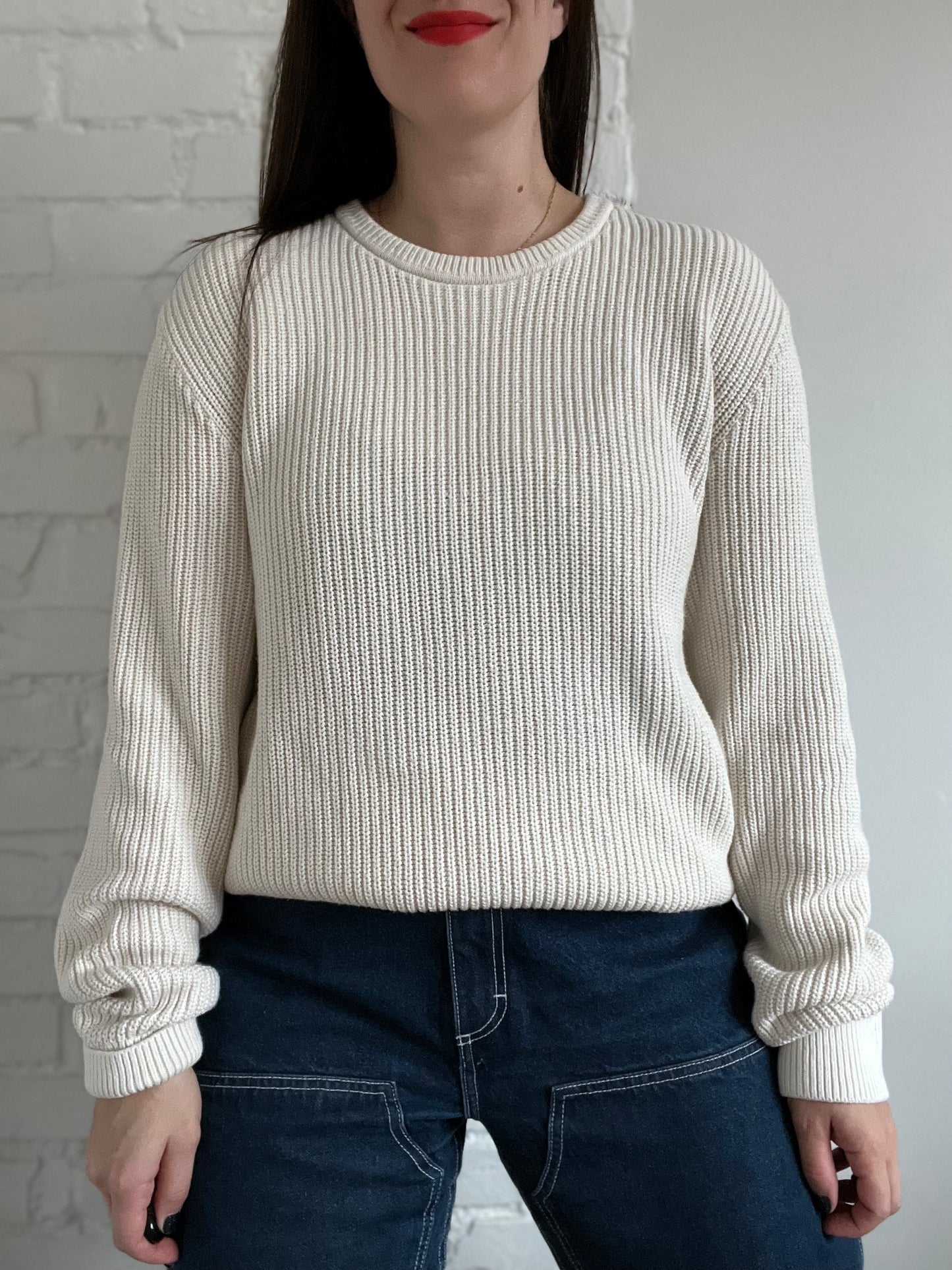 Chunky Oatmeal Knit Sweater - XL