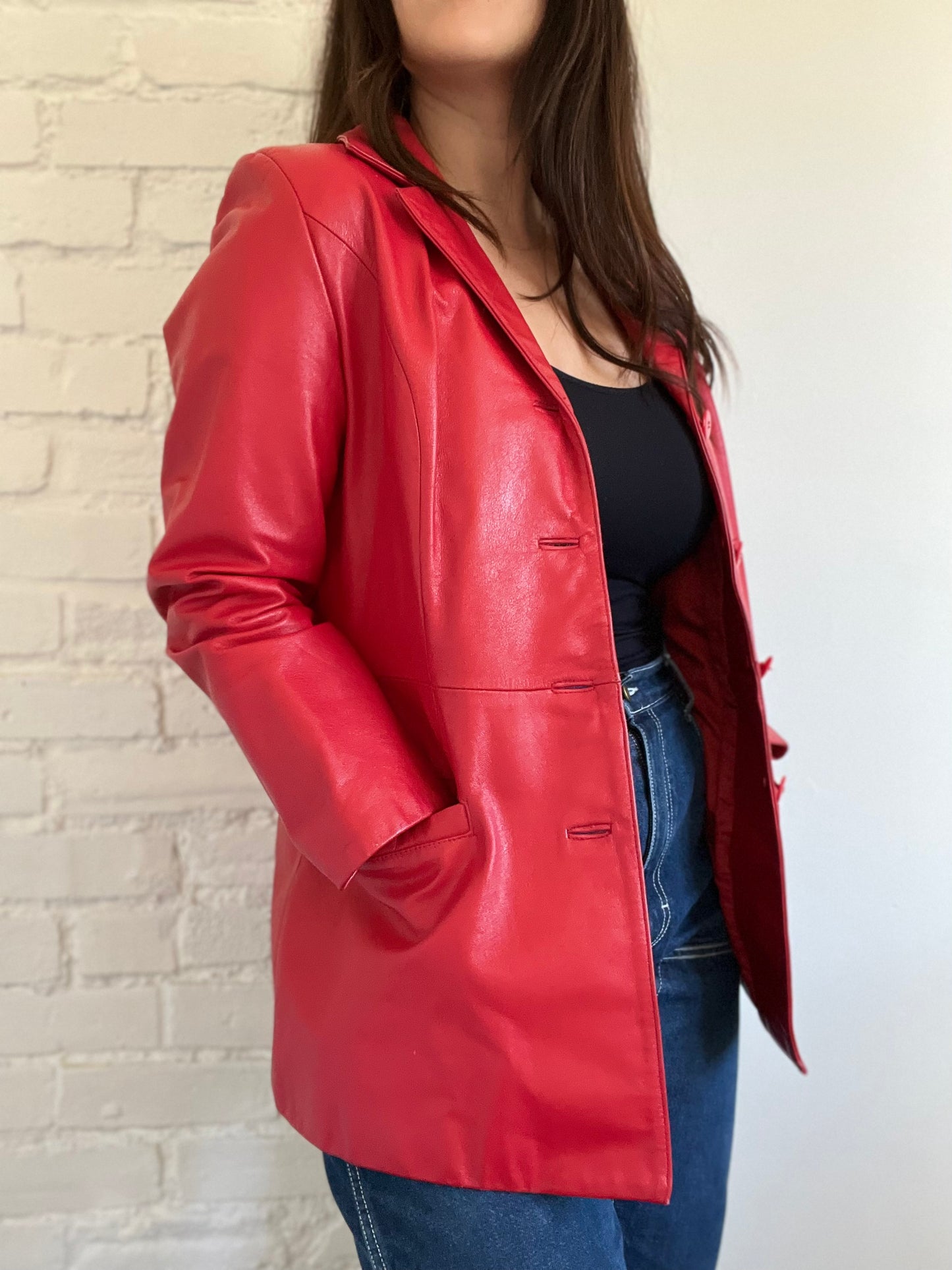 Vintage Danier Red Leather Jacket - Size M