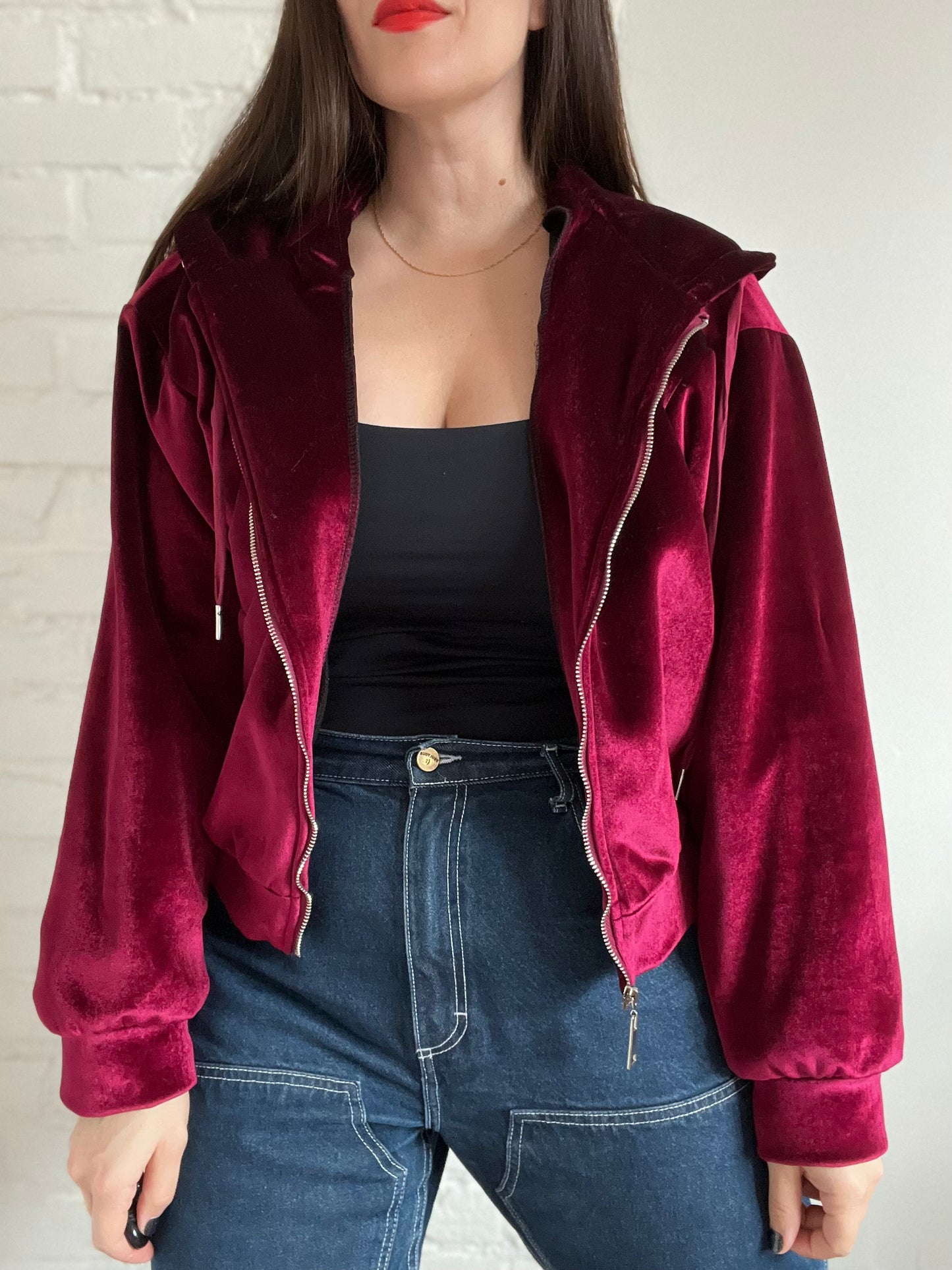 Velvet Puffer Jacket - L