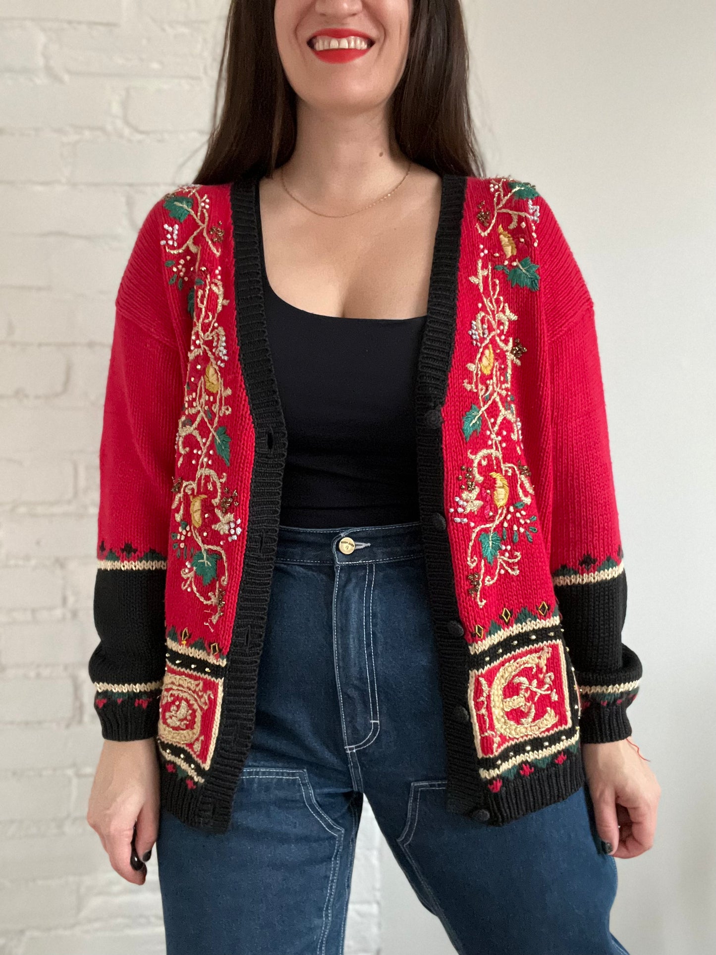 Striking Noel Knit Sweater - L