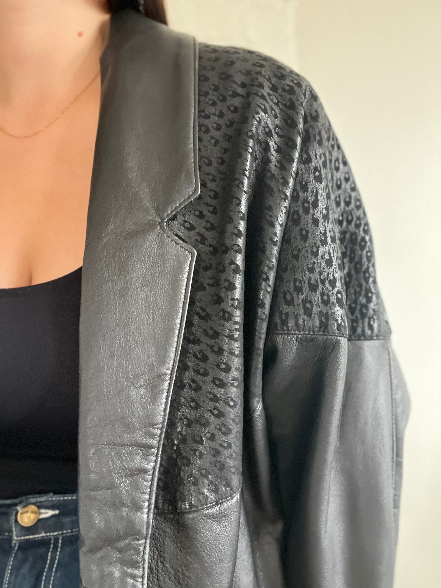 Vintage 100% Leather Topper Jacket - Size L/XL