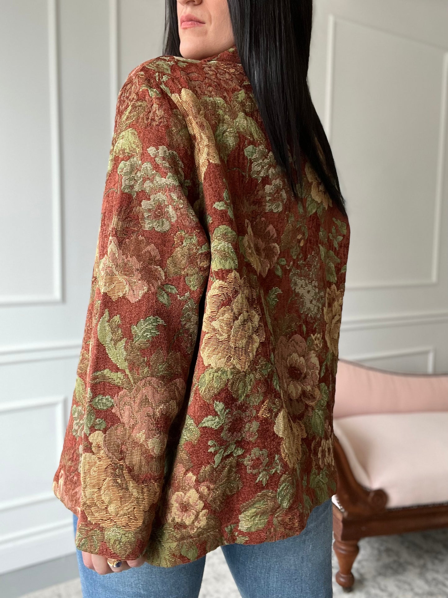 Big Rose Cotton Texture Jacket - XL