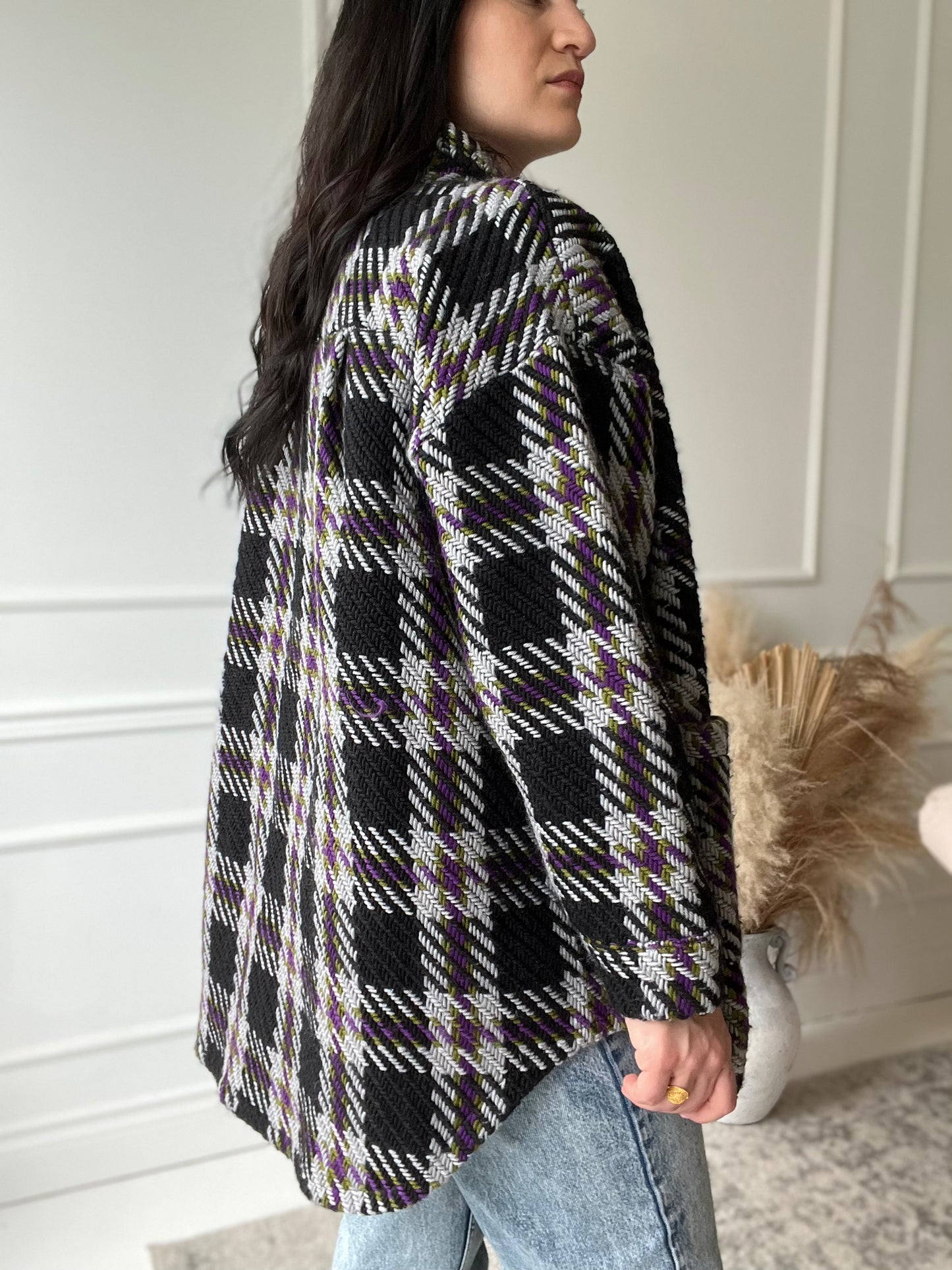 Boxy Fall Tweed Shacket  - Size XL