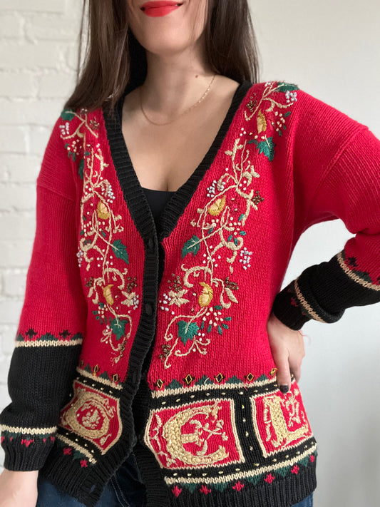 Striking Noel Knit Sweater - L