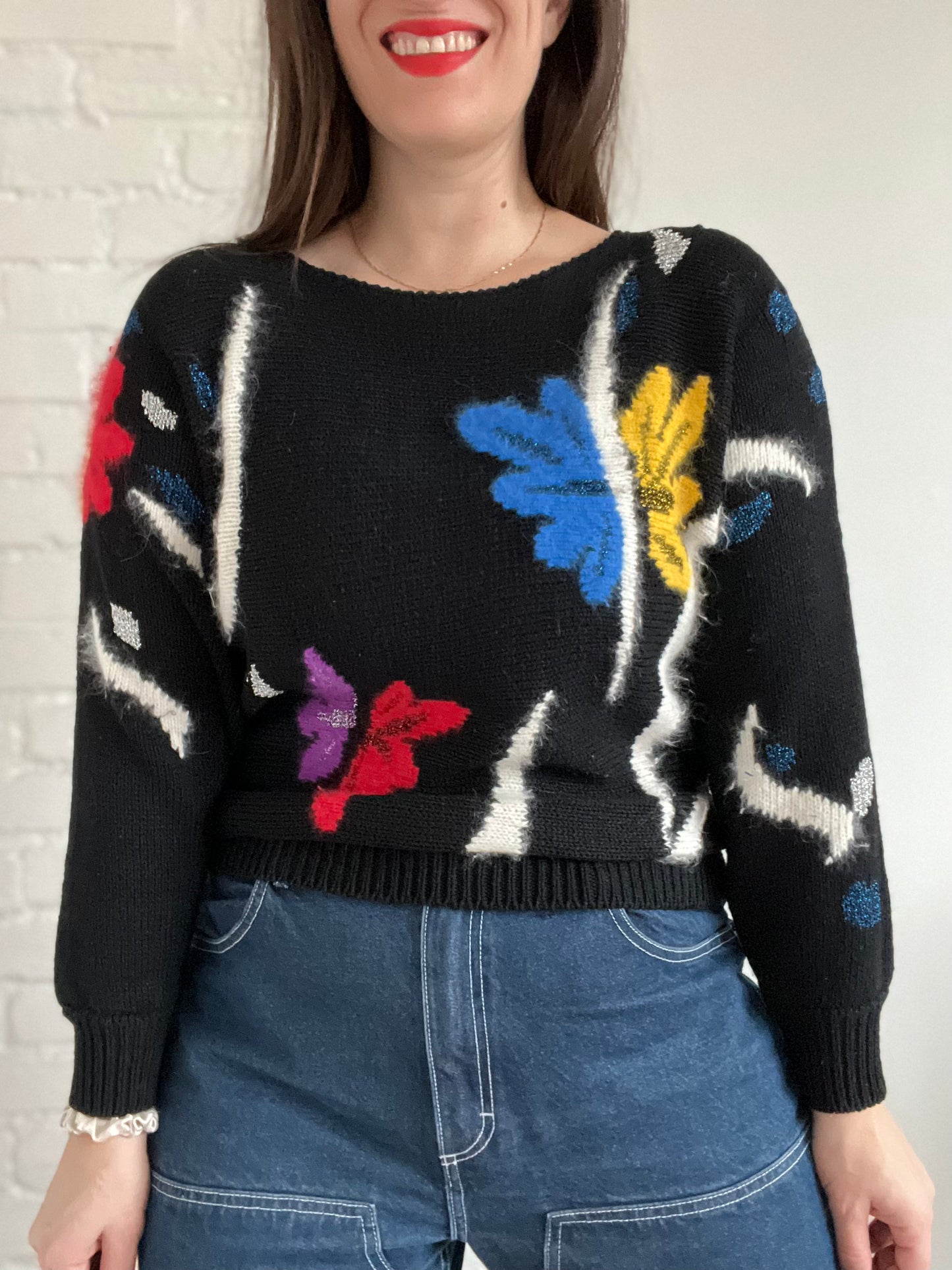Colourful Festive Sweater - S