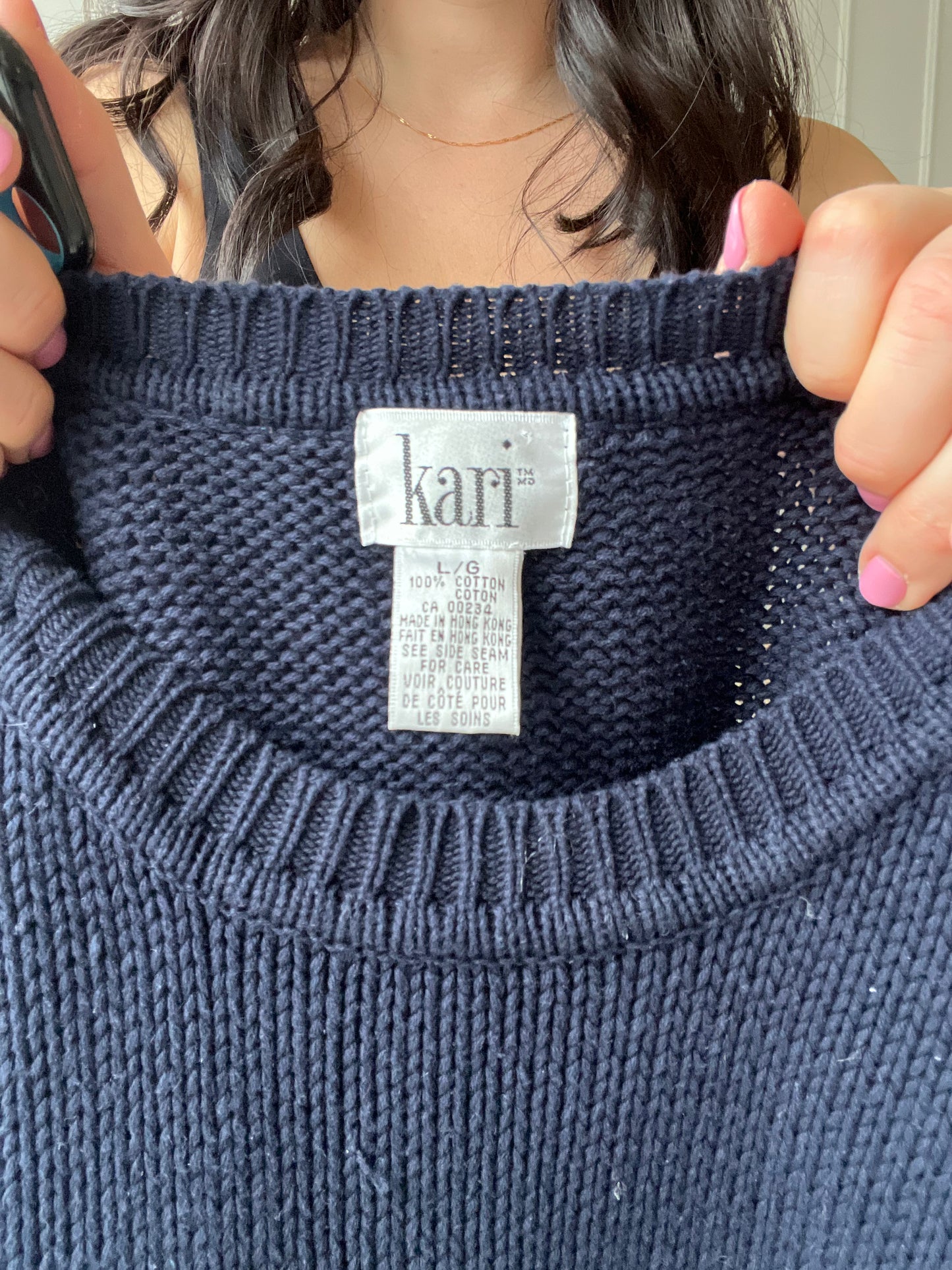 Cozy Oversized Floral Knit Sweater - L