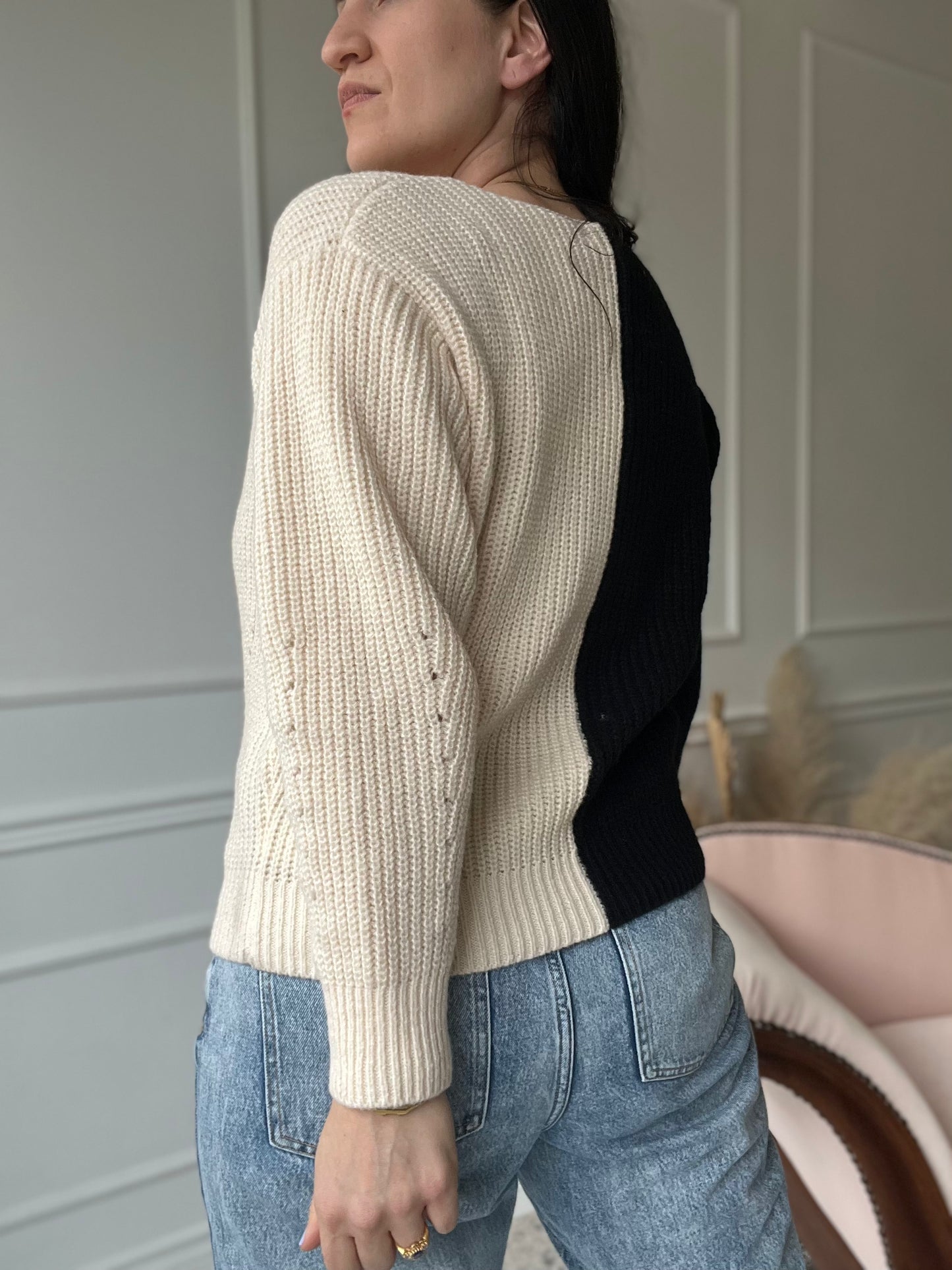 Half & Half Knit Sweater - Size M